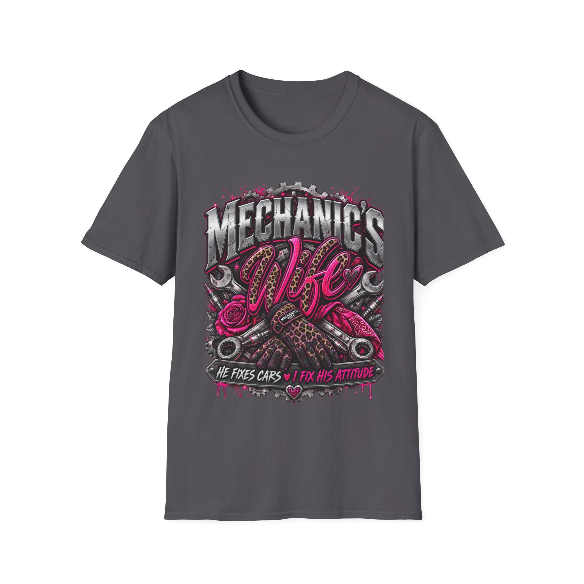 Mechanic's Wife T-Shirt — Feminine Auto Shop Tee for Gearhead Partners