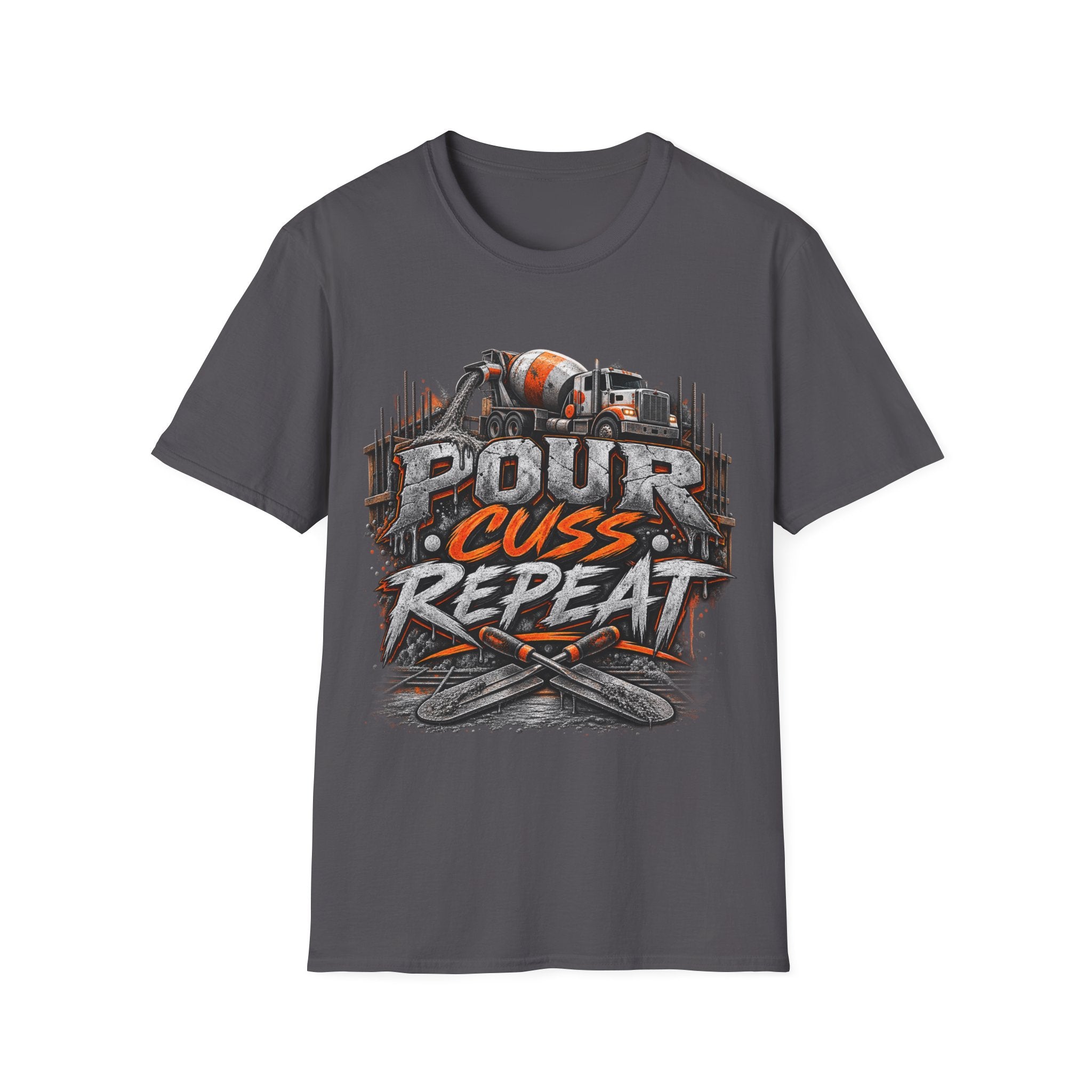 Pour Cuss Repeat Concrete Mixer T-Shirt
