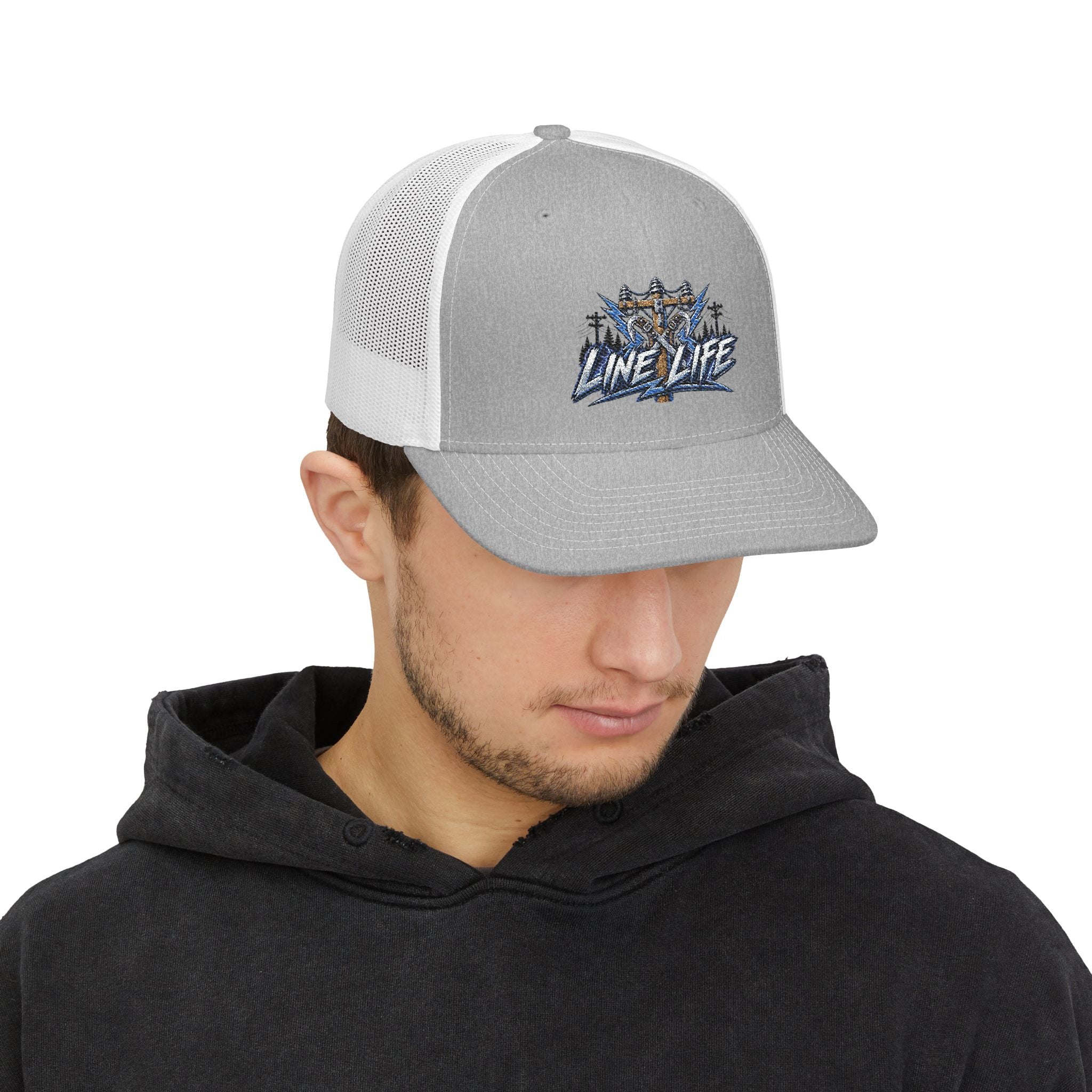 Line Life Snapback Trucker Cap – Vintage Fishing Graphic Mesh Hat