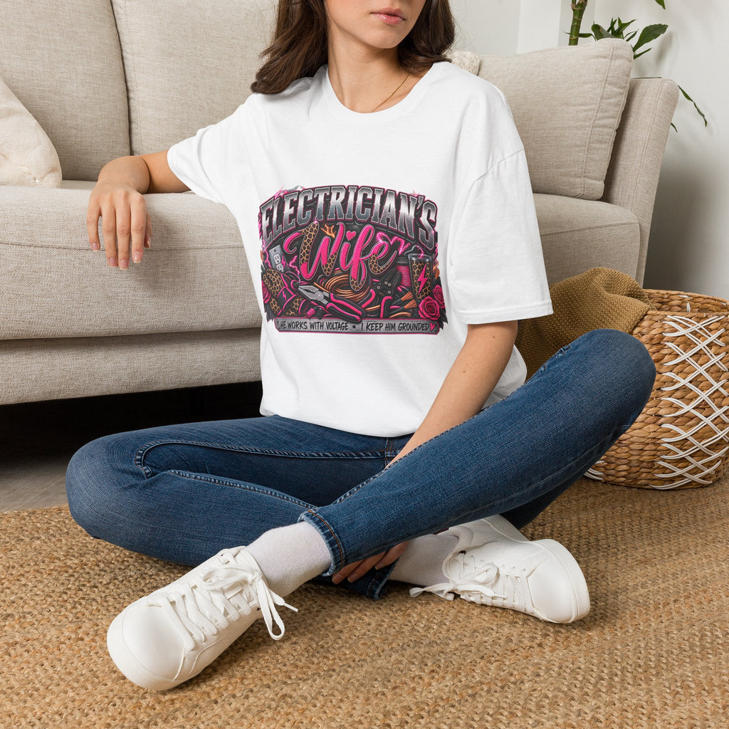 Electrician's Wife T-Shirt — Bold Pink Tradeswife Graphic Tee
