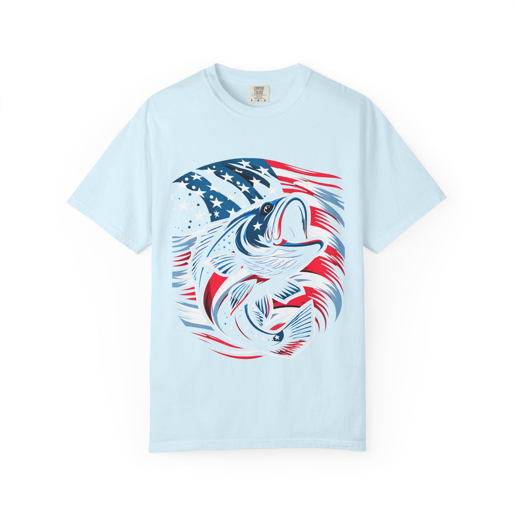 American Flag Bass T-Shirt — Patriotic Fishing Tee