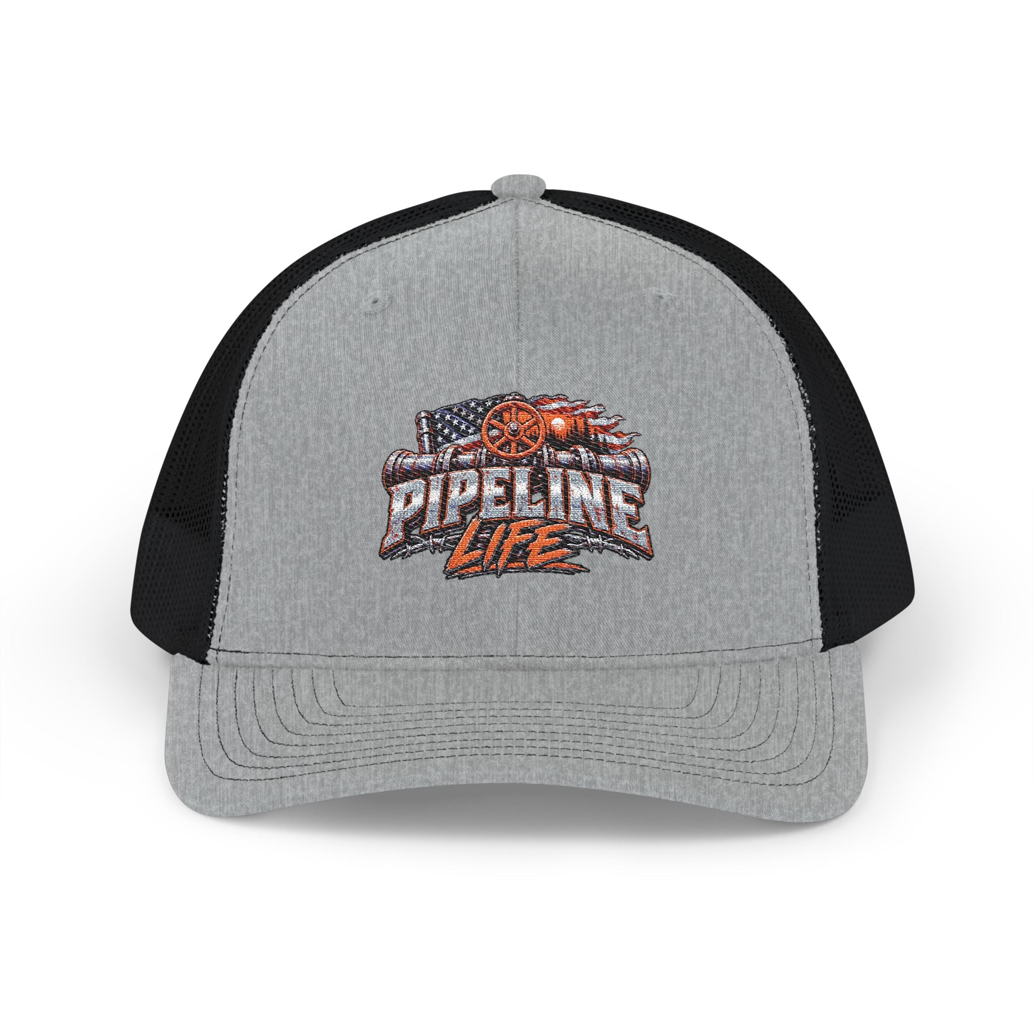 Lifeline Firefighter Trucker Hat — USA Flag Badge Snapback