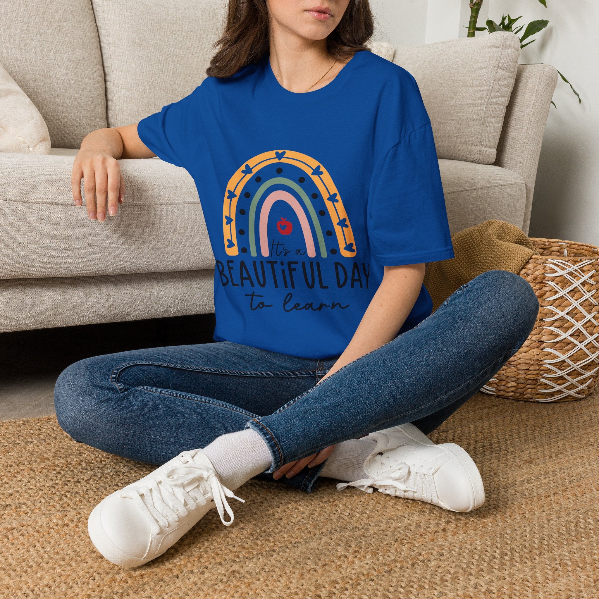 Teacher Rainbow T-Shirt — 'Beautiful Day to Learn' Tee