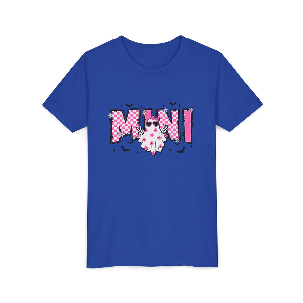 Youth Tee – 'Mimi' Pink Checker Ghost Graphic Kids Shirt