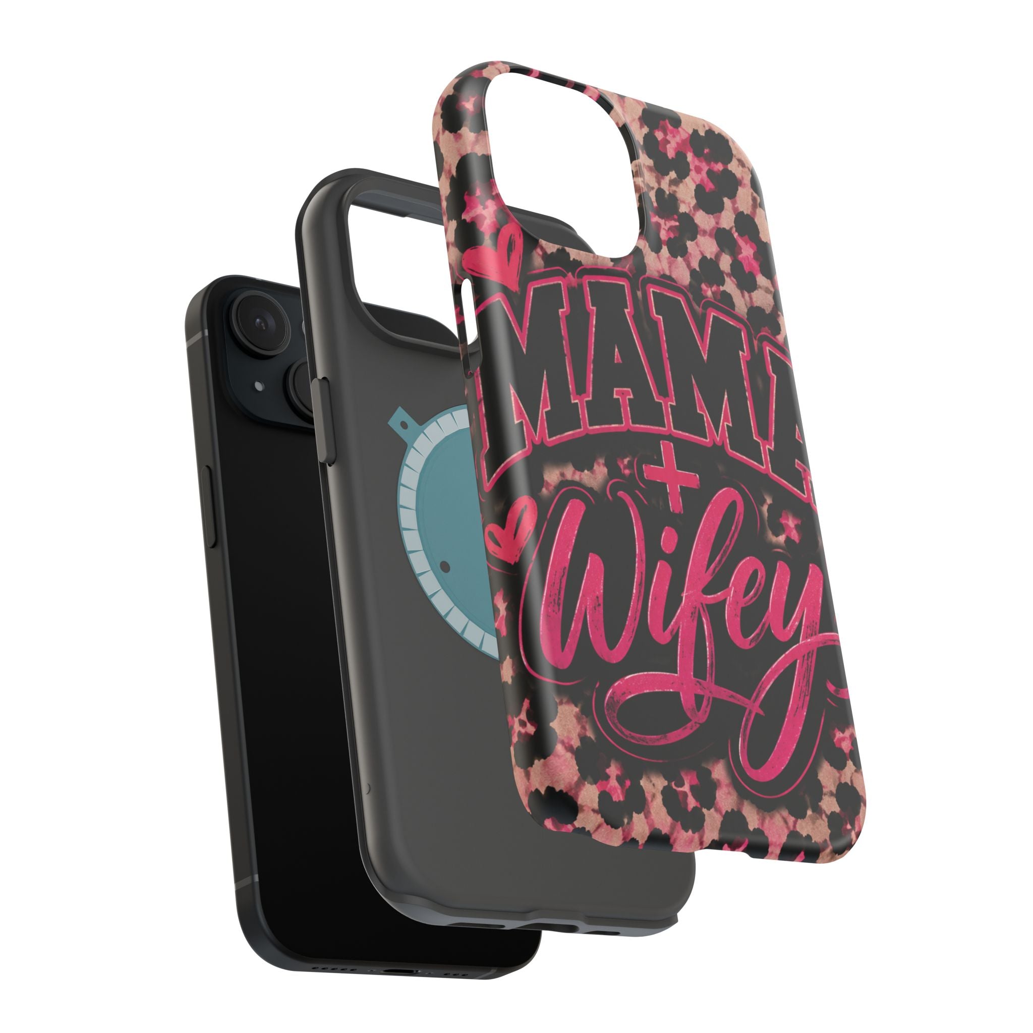 Phone Case — Pink Leopard "Mama Wifey" Magnetic Impact-Resistant Case
