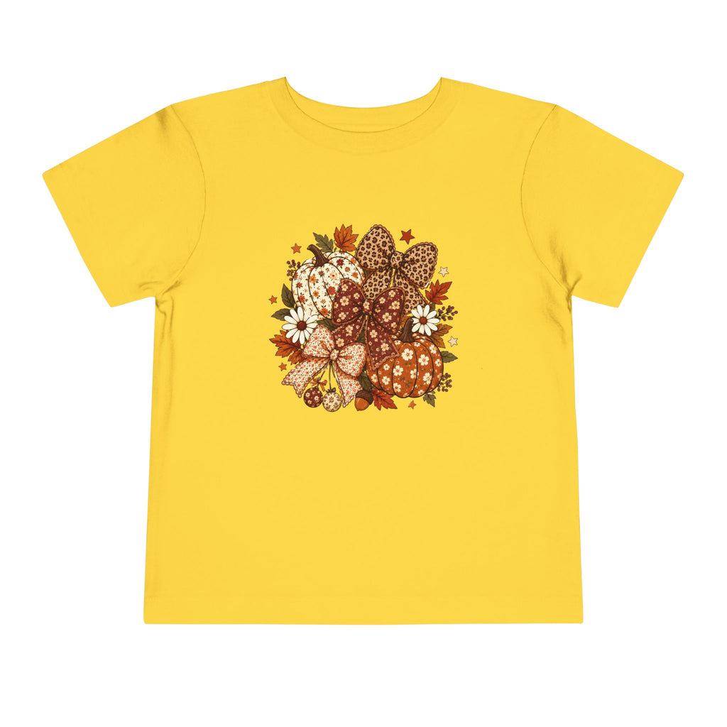 Toddler Tee — Autumn Leopard Floral Pumpkins Fall Bouquet