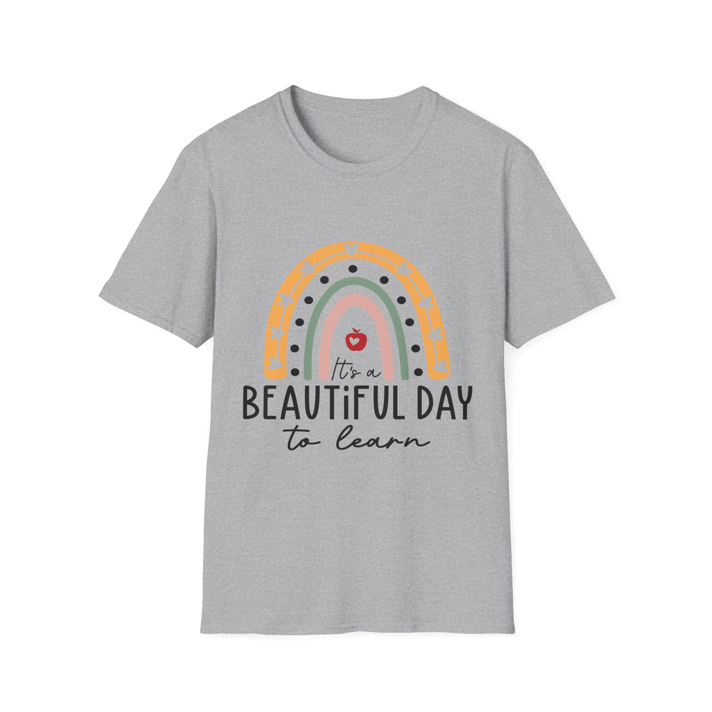 Teacher Rainbow T-Shirt — 'Beautiful Day to Learn' Tee