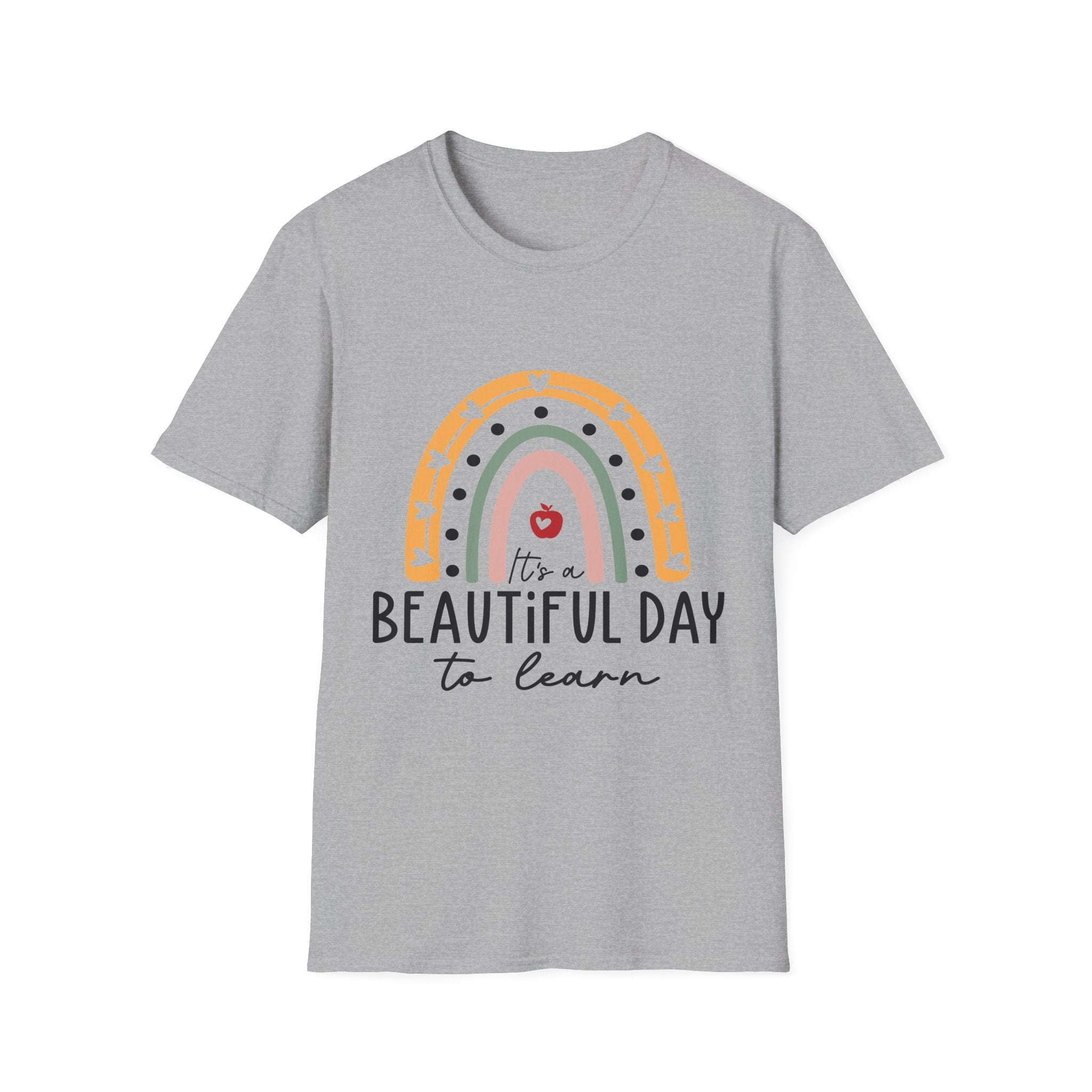 Teacher Rainbow T-Shirt — 'Beautiful Day to Learn' Tee