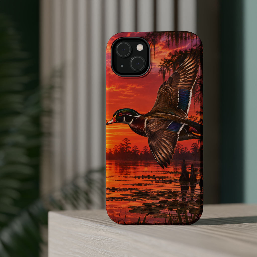 Wood Duck Sunset Phone Case — Magnetic Impact-Resistant