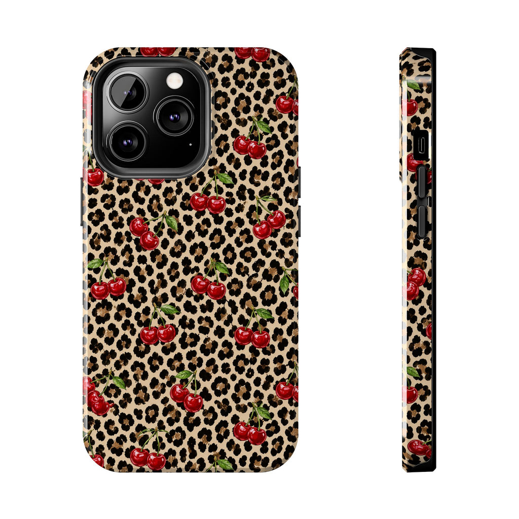 Cherry Leopard Tough Phone Case