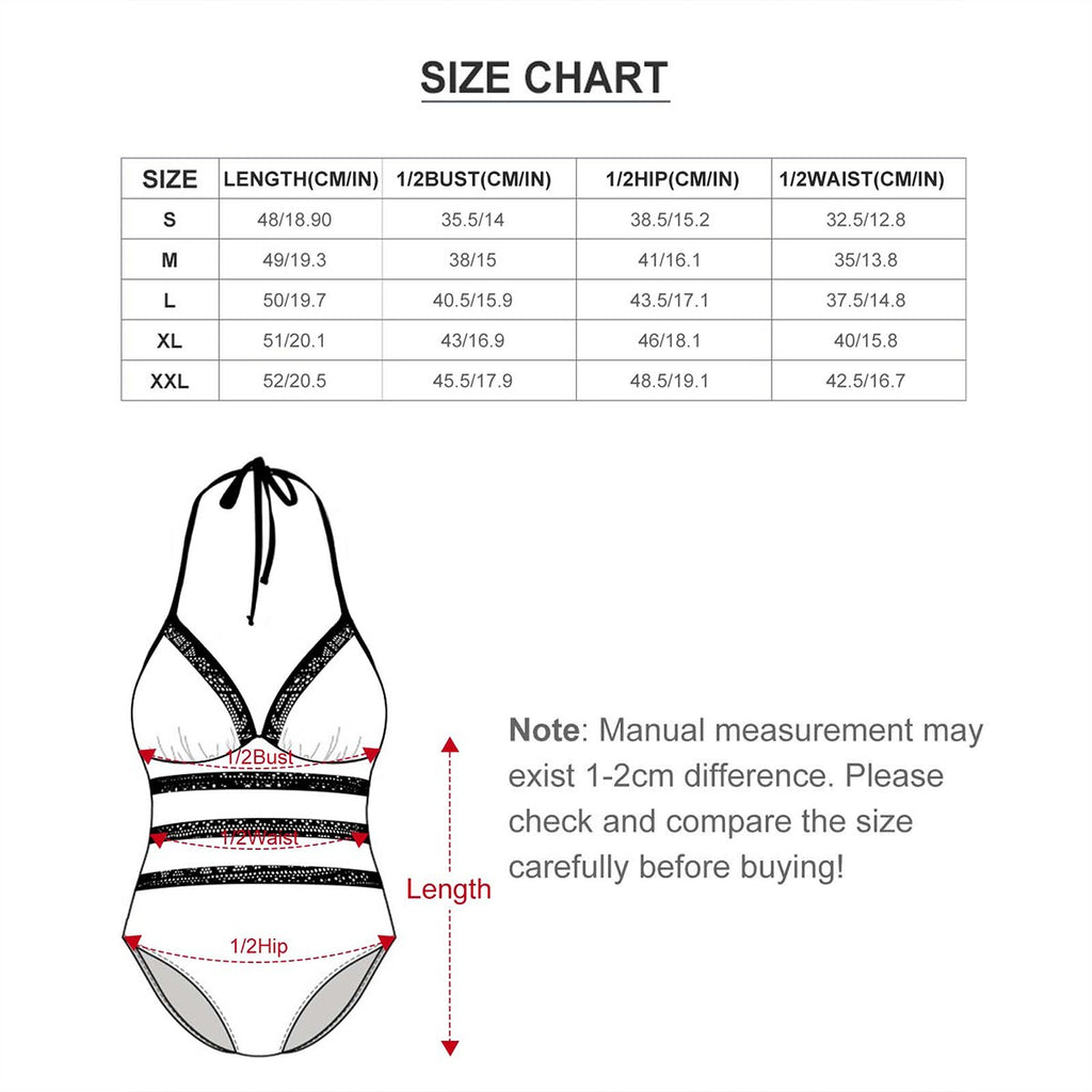 Halter One Piece Swimsuit Women Customized Services red snakeskin print
