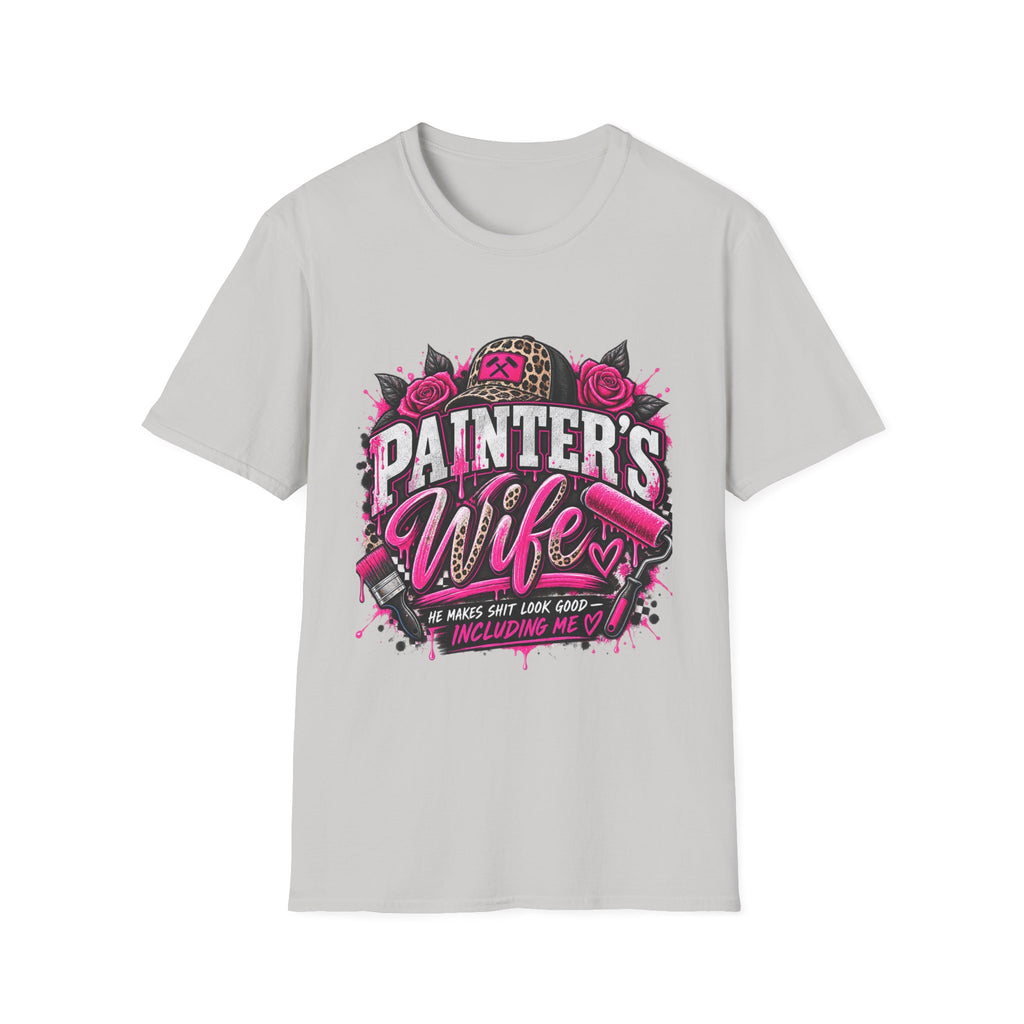 Painter's Wife T-Shirt — Floral Skull & Leopard Print Artist Wife Tee