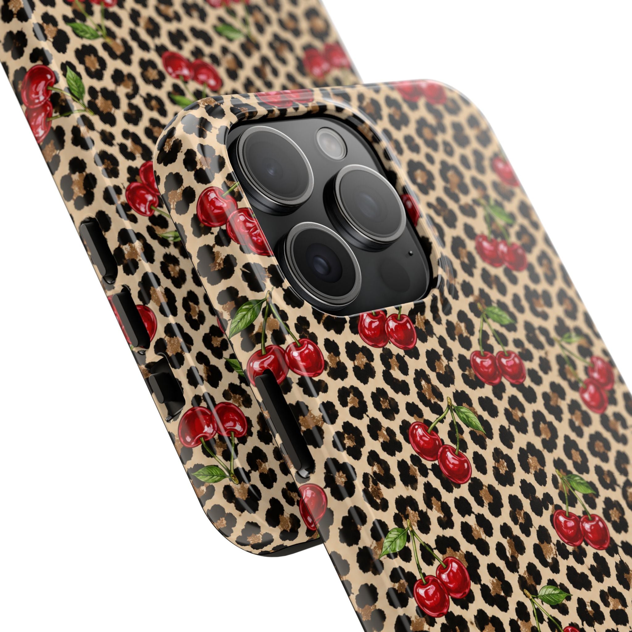 Cherry Leopard Tough Phone Case