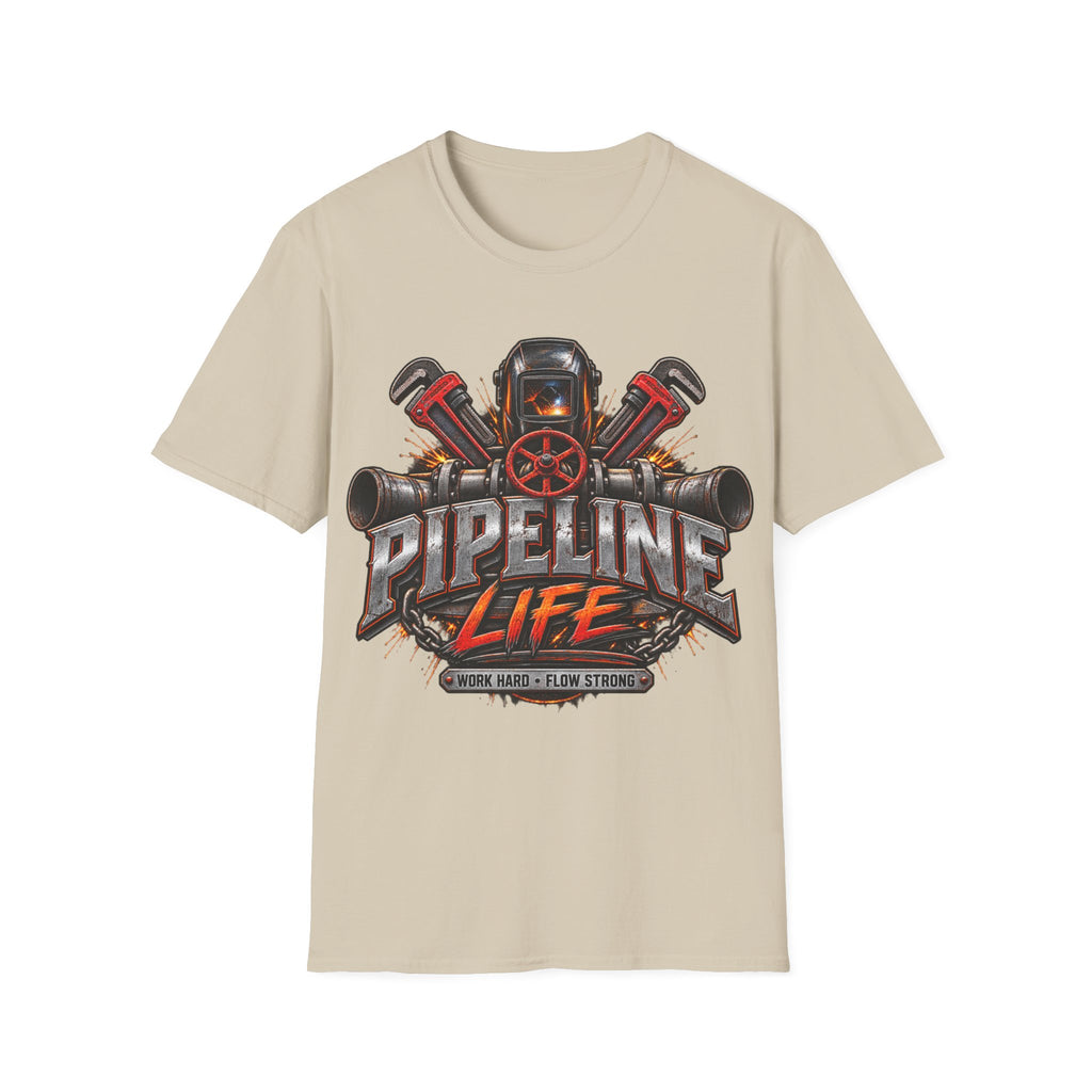 Pipeline Life T-Shirt — Industrial Welding & Pipefitting Crew Tee