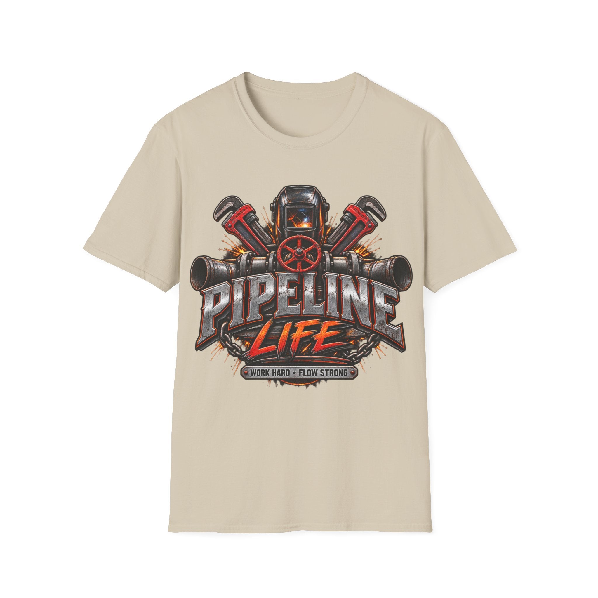 Pipeline Life T-Shirt — Industrial Welding & Pipefitting Crew Tee