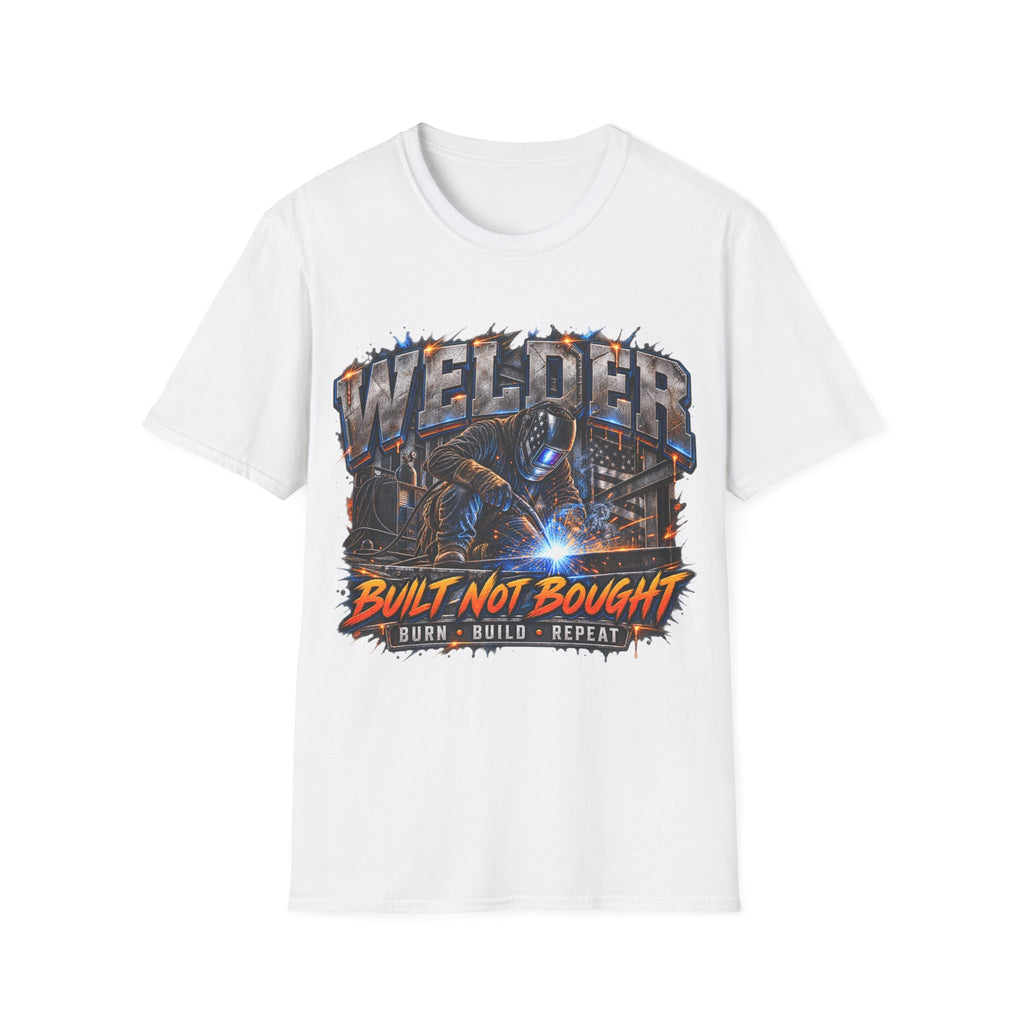 Welder T-Shirt — “Built Not Bought” Welding Worker Tee
