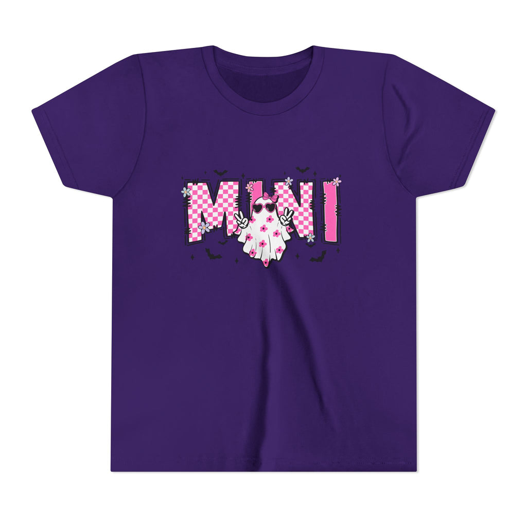 Youth Tee – 'Mimi' Pink Checker Ghost Graphic Kids Shirt