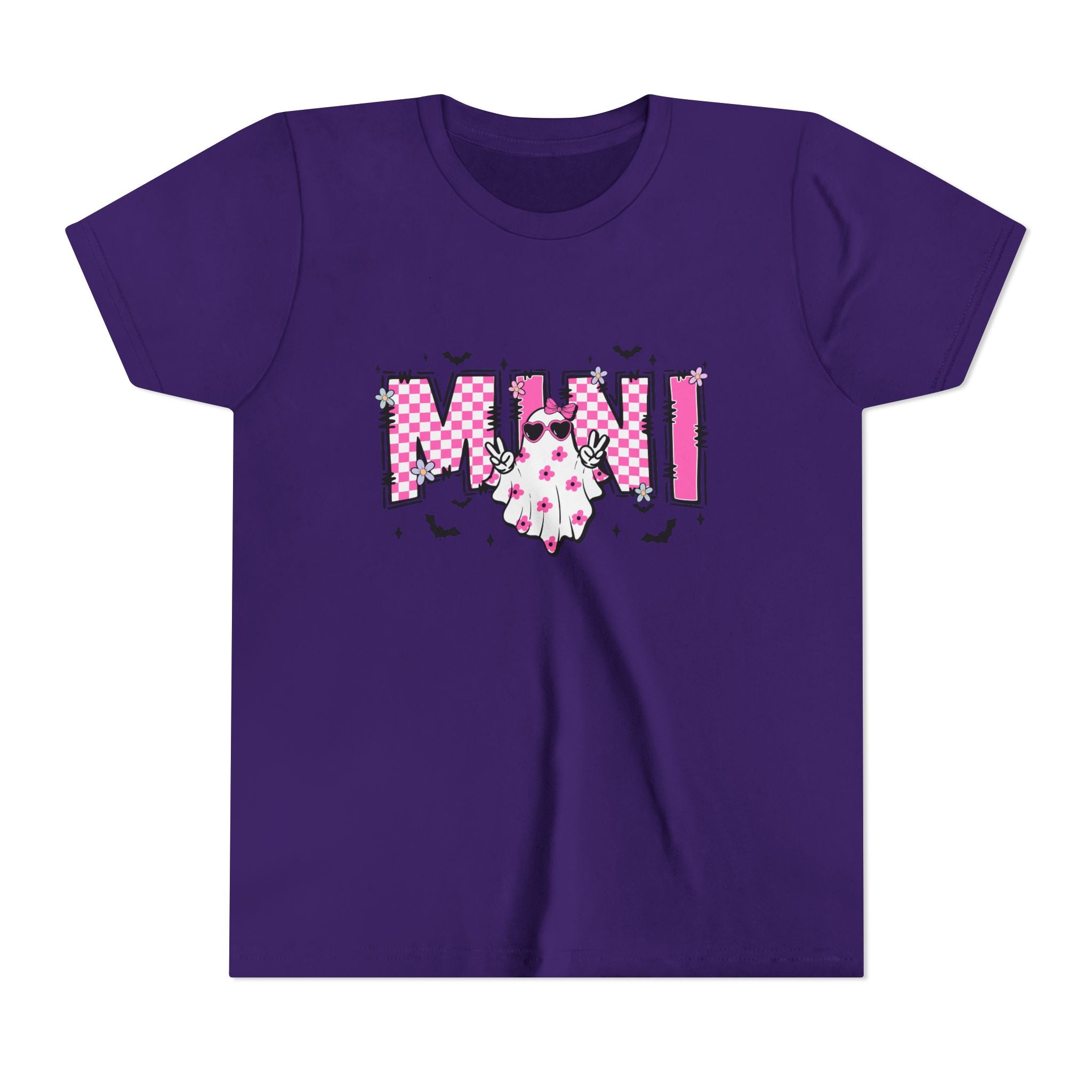 Youth Tee – 'Mimi' Pink Checker Ghost Graphic Kids Shirt