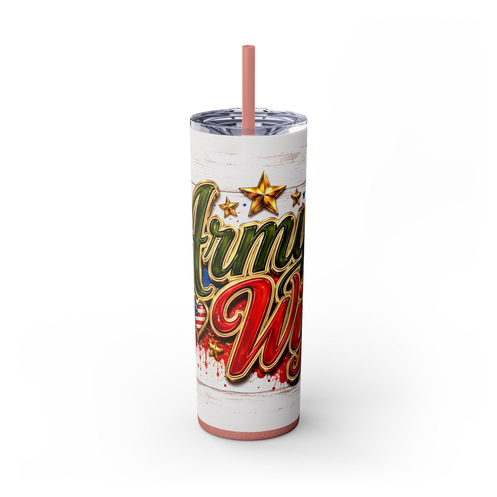 Army Wife Tumbler With Changeable Colored Straw