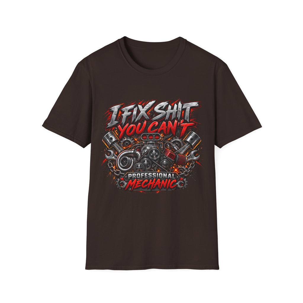 Mechanic T‑Shirt — "I Fix Shit You Can't" Vintage Garage Tee