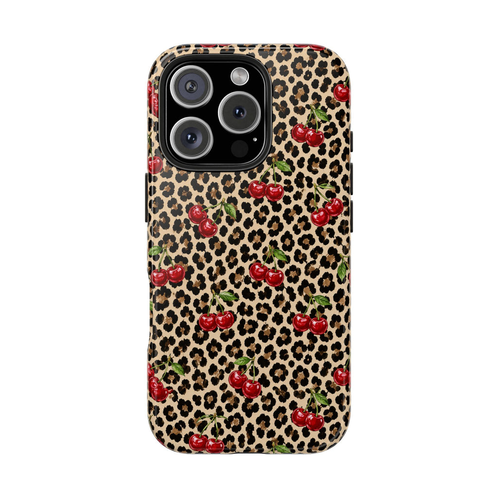Cherry Leopard Tough Phone Case