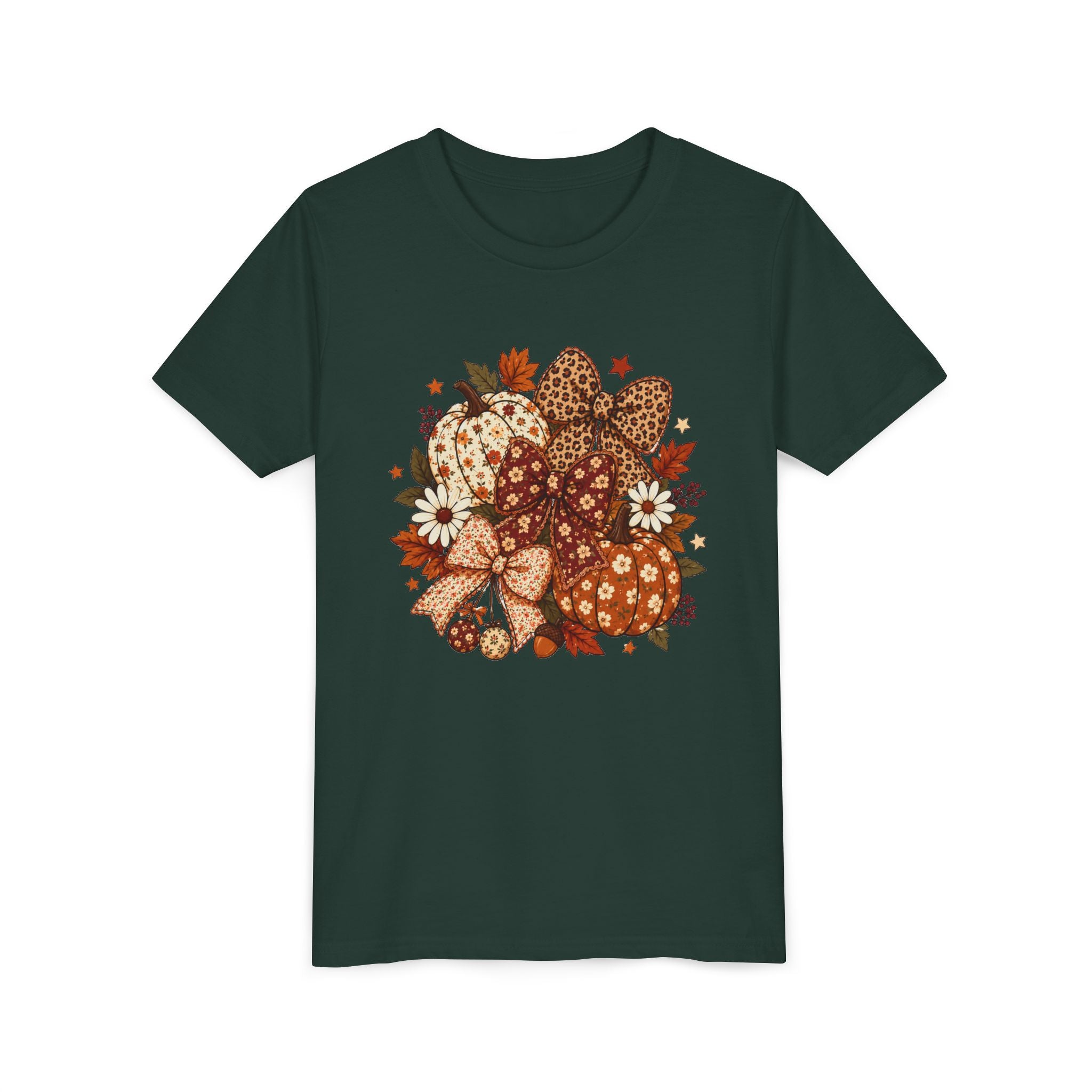 Youth Tee — Autumn Pumpkin Bouquet Graphic Shirt