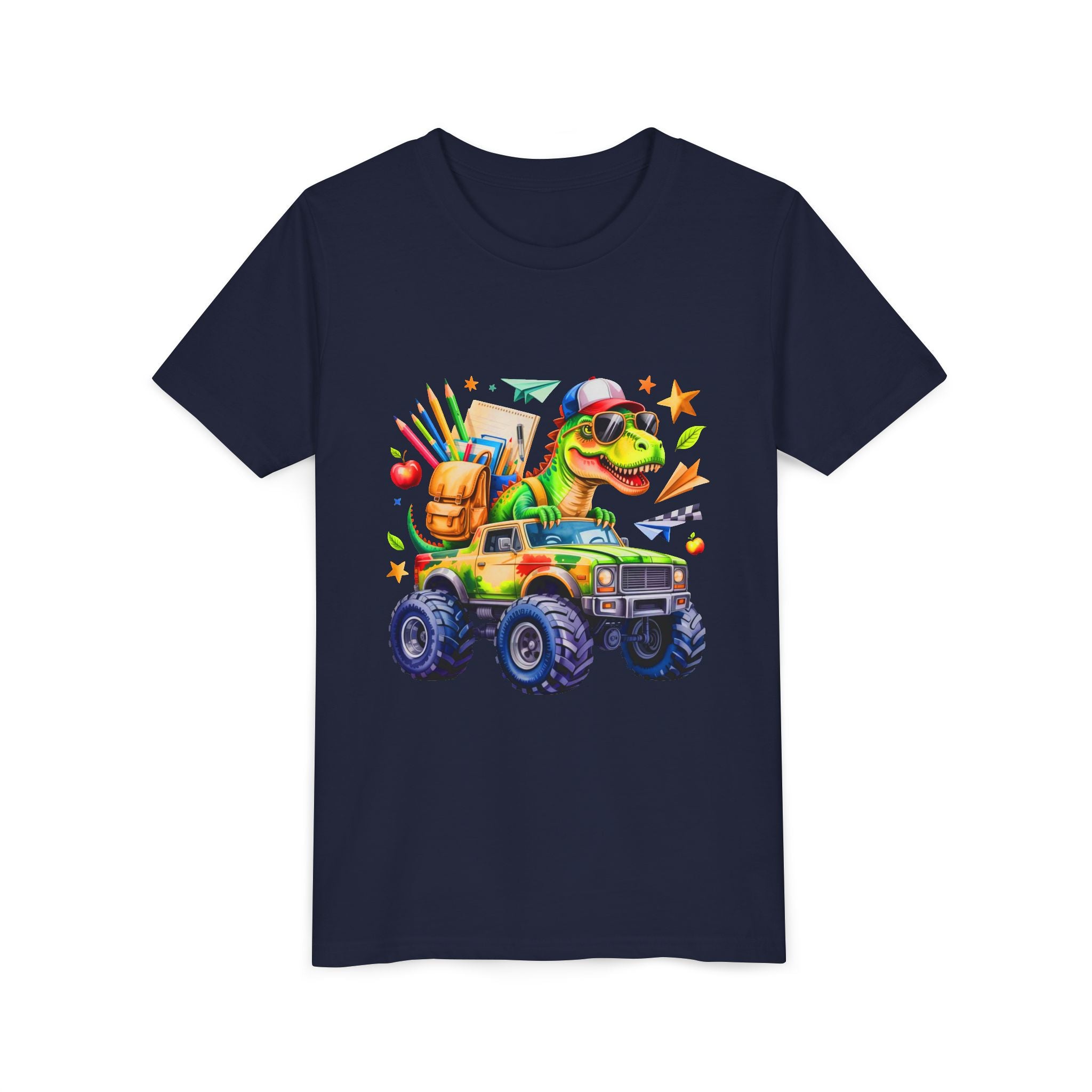 Dino School Monster Truck Kids Tee