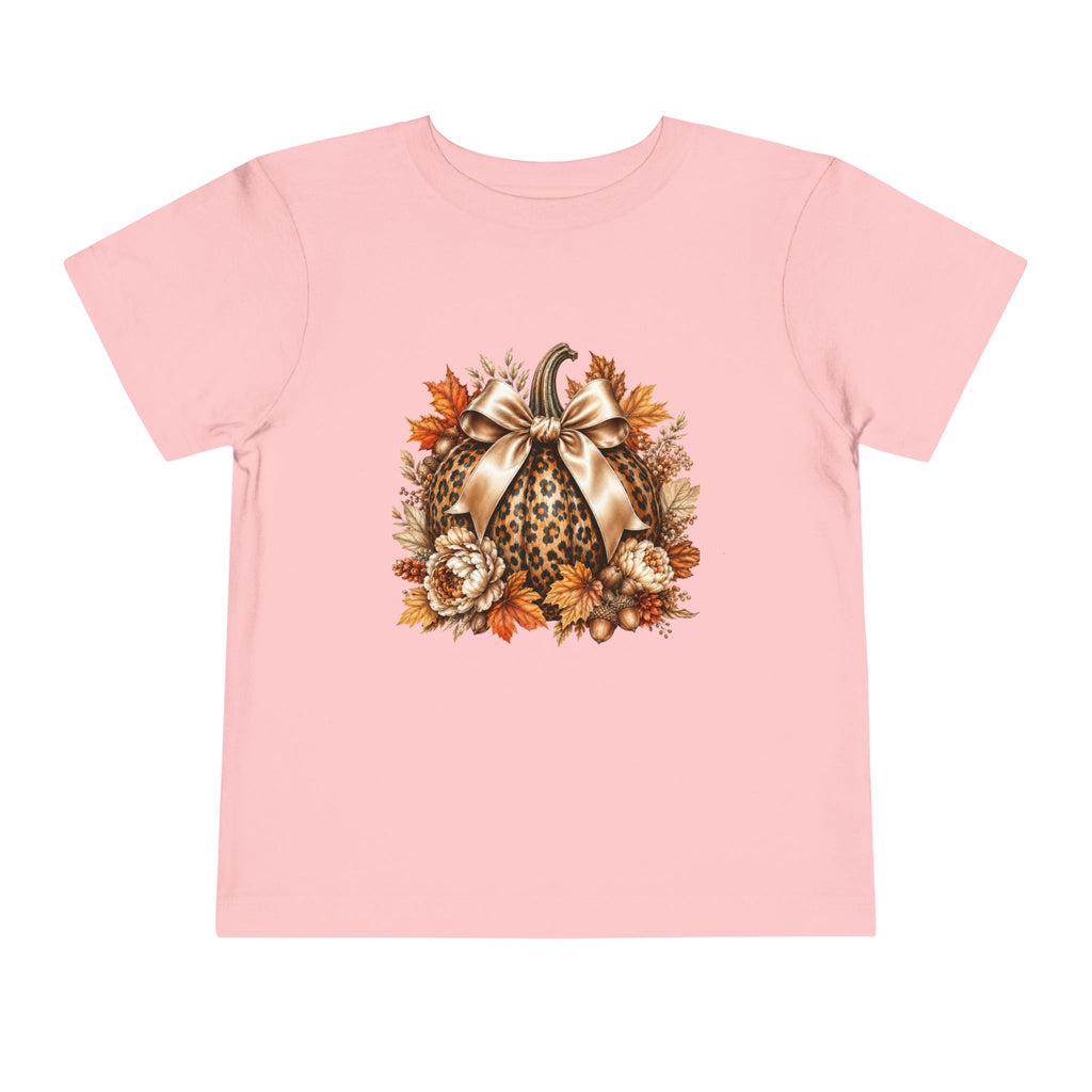 Toddler Tee — Leopard Pumpkin Fall Floral Design