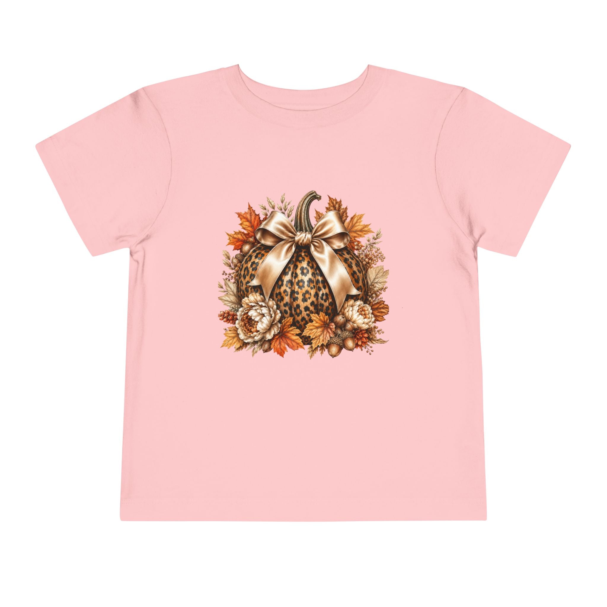 Toddler Tee — Leopard Pumpkin Fall Floral Design