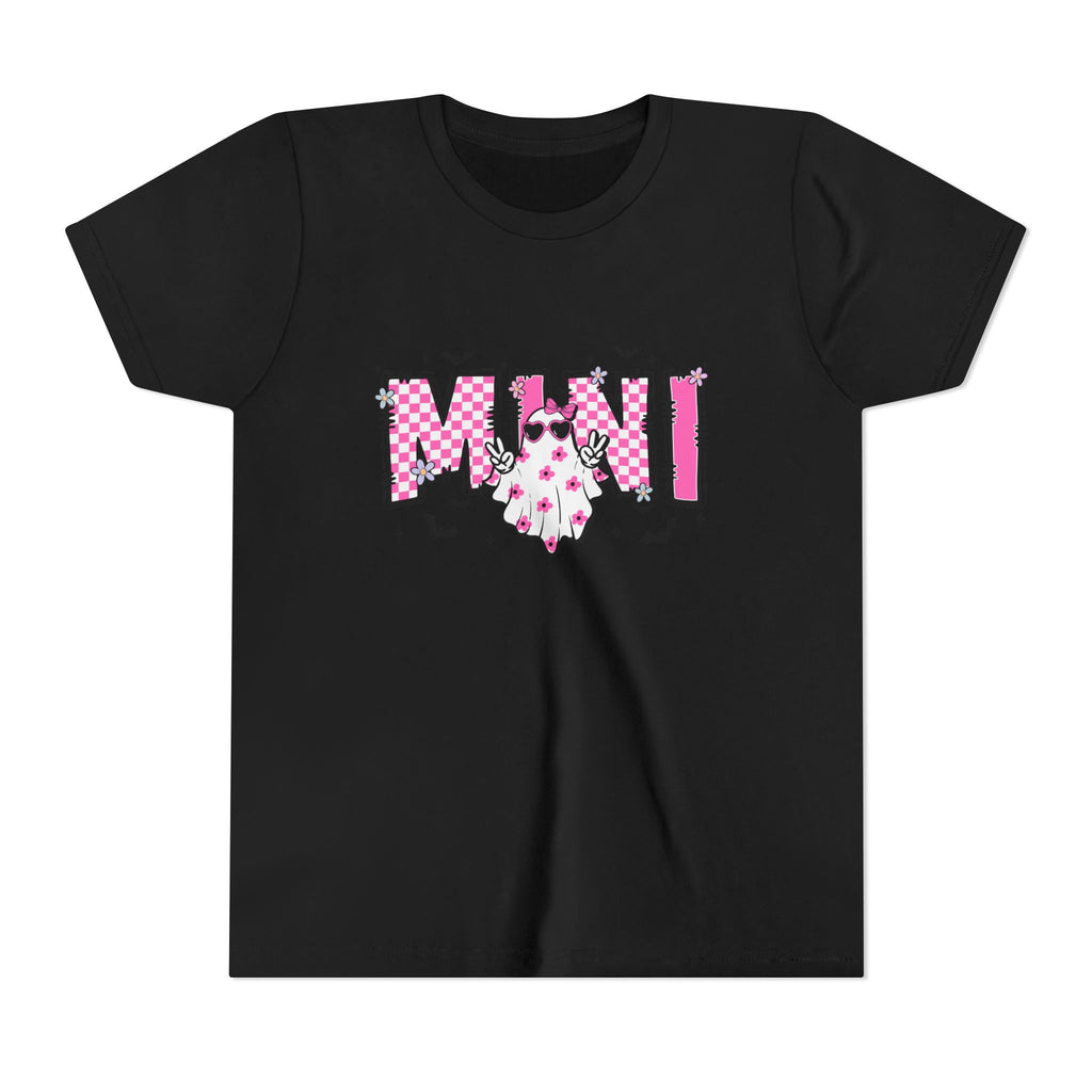 Youth Tee – 'Mimi' Pink Checker Ghost Graphic Kids Shirt