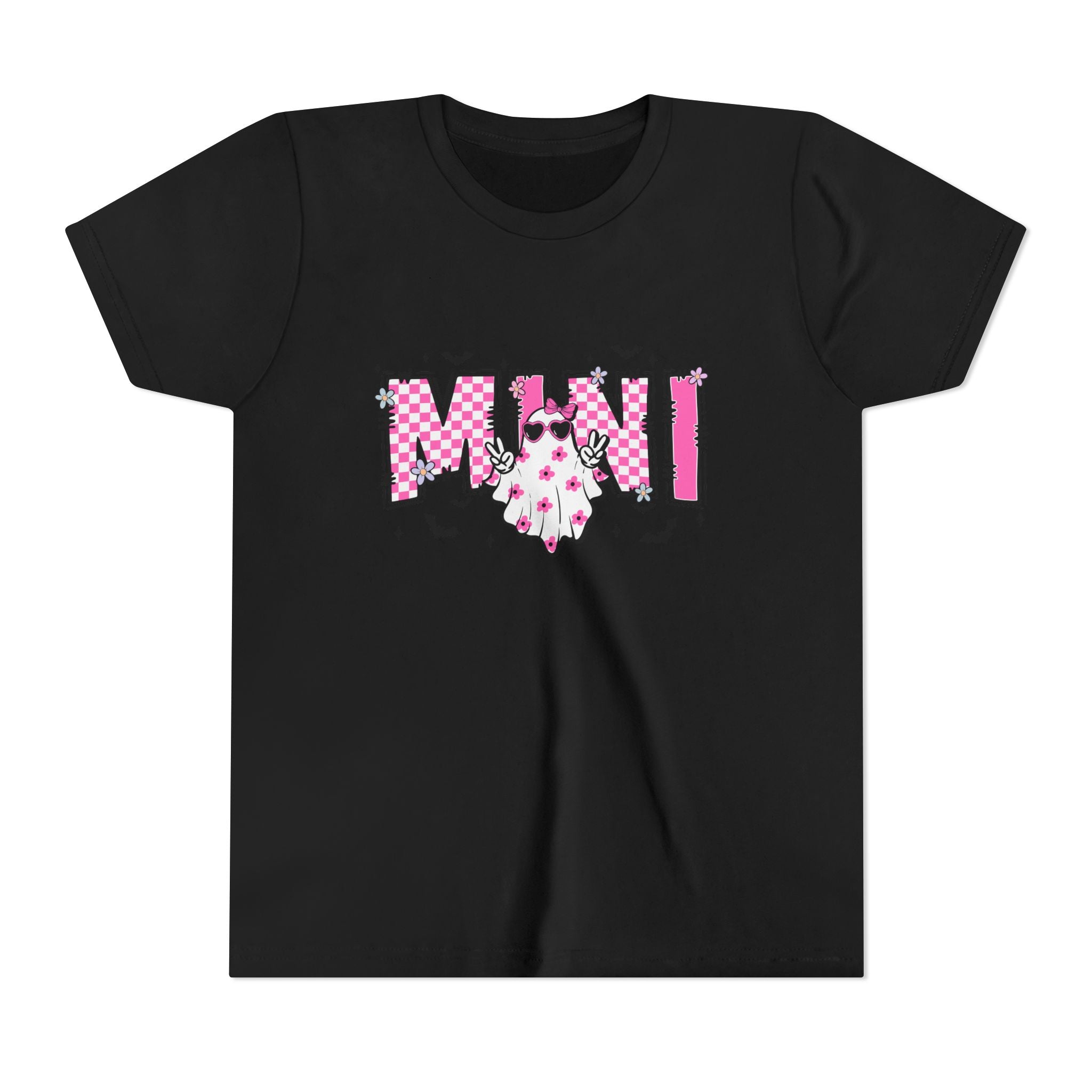 Youth Tee – 'Mimi' Pink Checker Ghost Graphic Kids Shirt