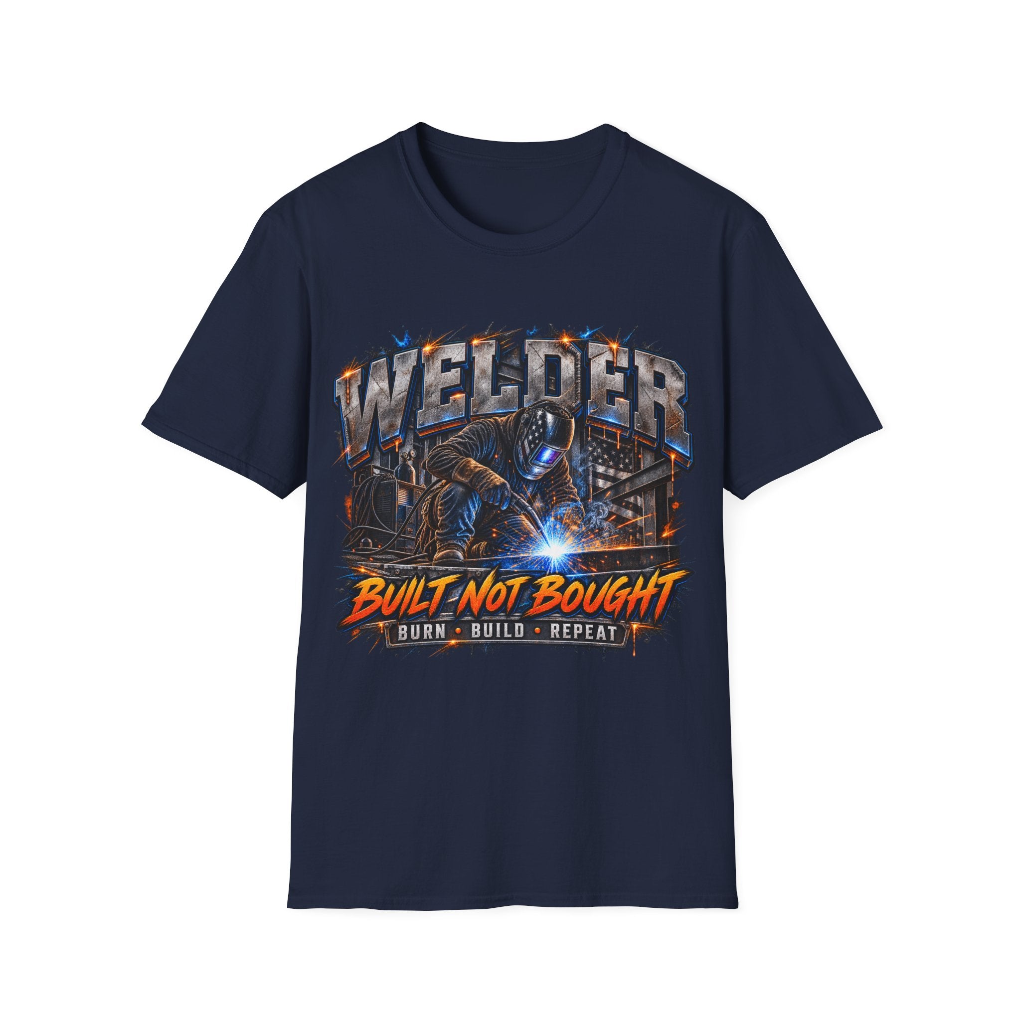 Welder T-Shirt — “Built Not Bought” Welding Worker Tee