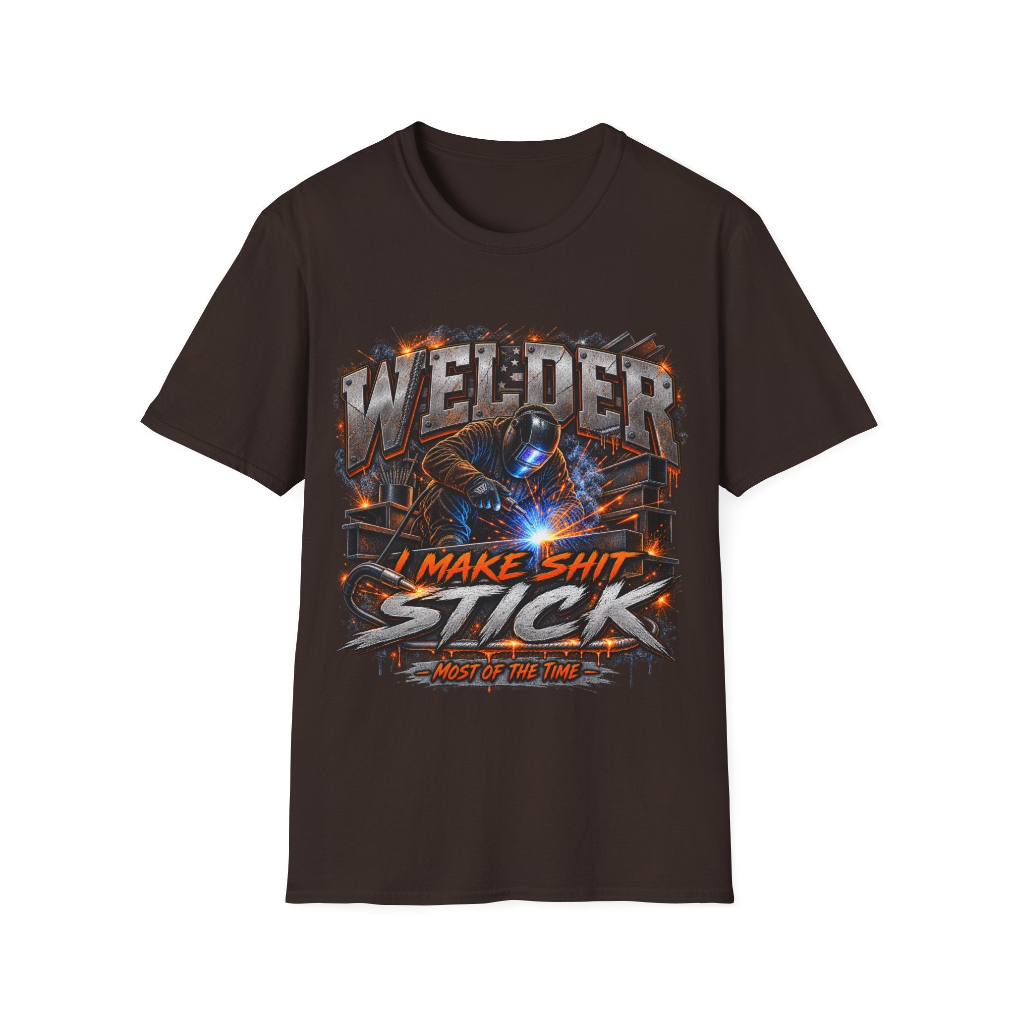 Welder T-Shirt — "I Make Shit Stick" Heavy-Duty Welding Graphic Tee