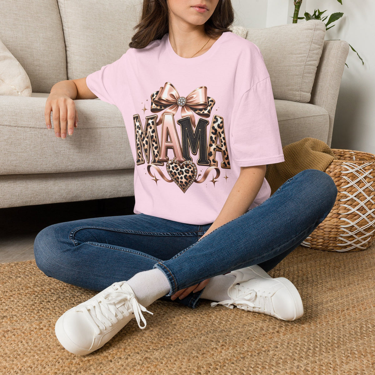 Mama Leopard Bow T-Shirt