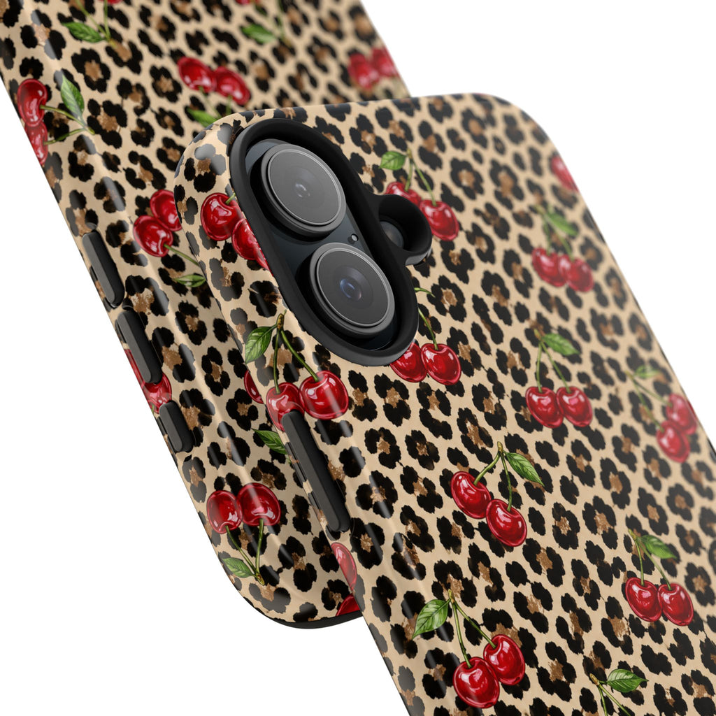 Cherry Leopard Tough Phone Case