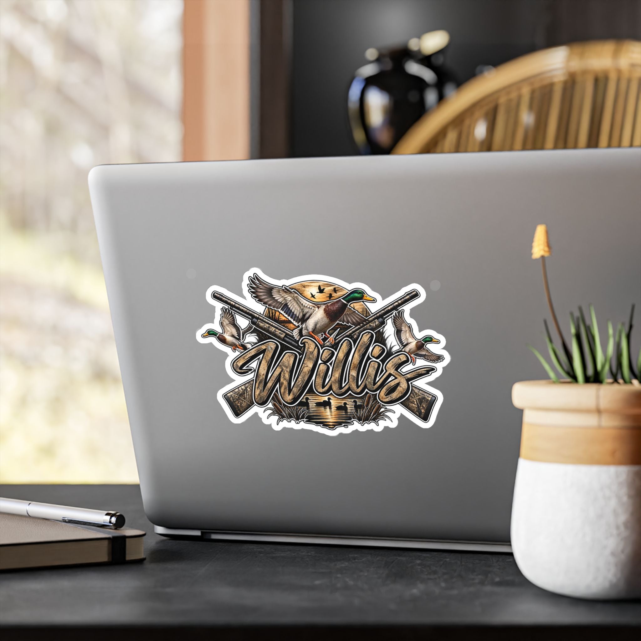 Personalized Duck Hunting Decal Sticker — "Willis" Kiss-Cut Vinyl