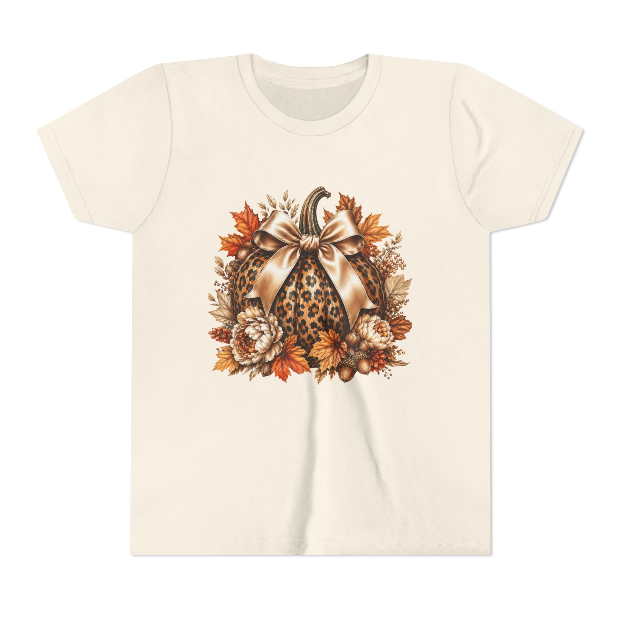 Youth Tee — Leopard Pumpkin Fall Graphic Shirt