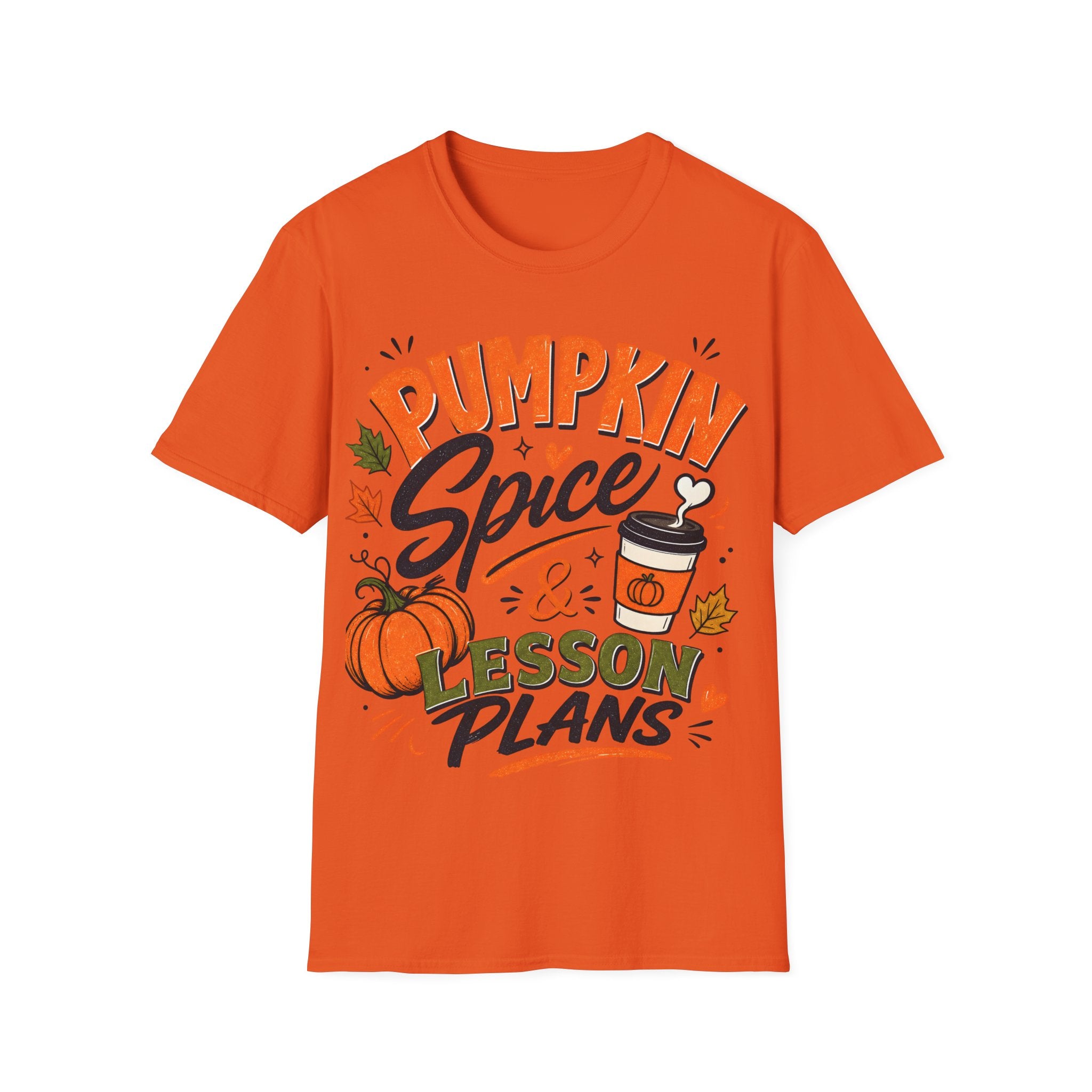 Pumpkin Spice & Lesson Plans T-Shirt — Cozy Fall Teacher Shirt