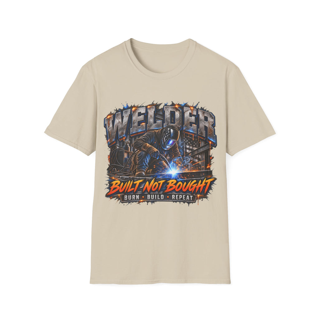 Welder T-Shirt — “Built Not Bought” Welding Worker Tee
