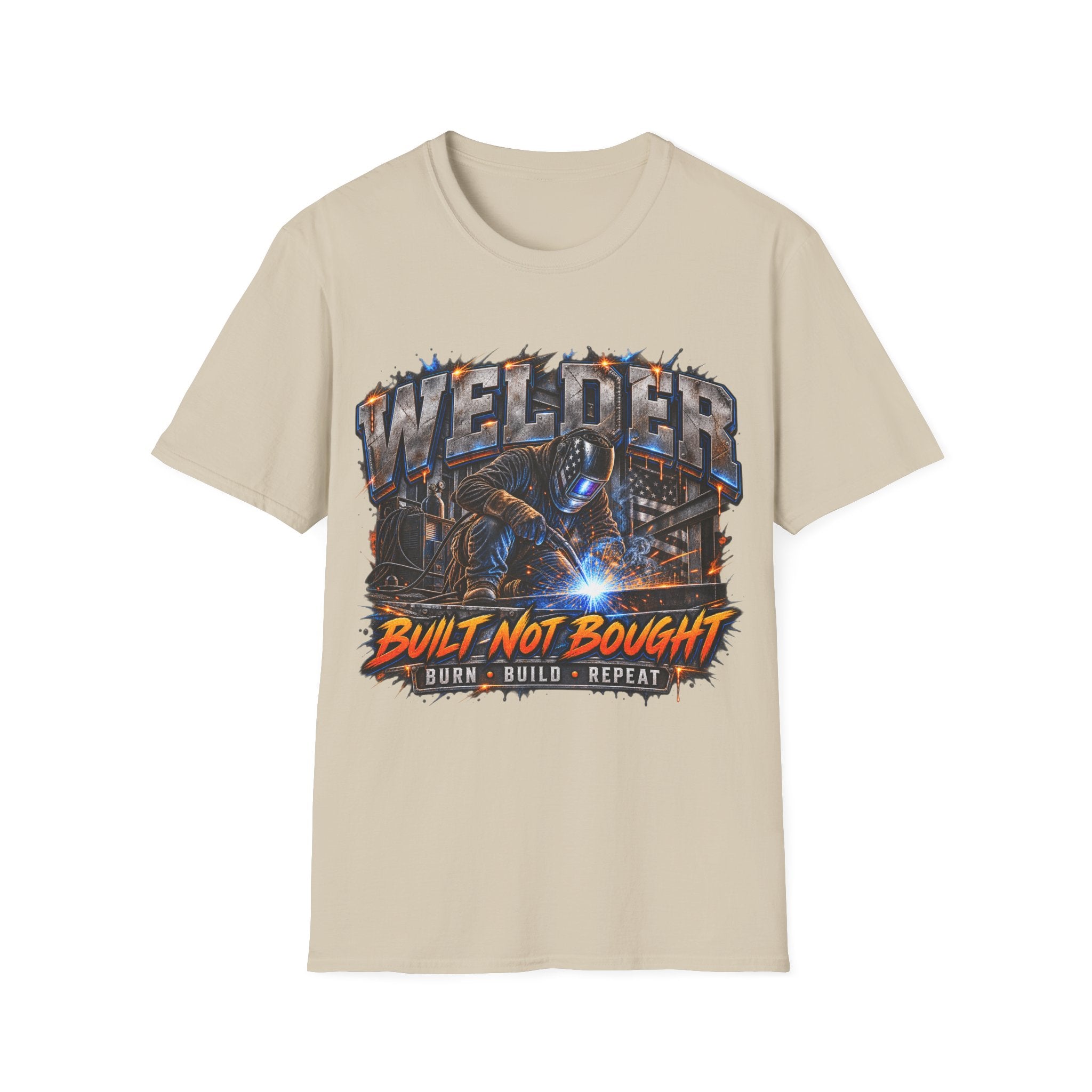 Welder T-Shirt — “Built Not Bought” Welding Worker Tee