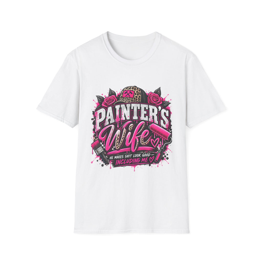 Painter's Wife T-Shirt — Floral Skull & Leopard Print Artist Wife Tee