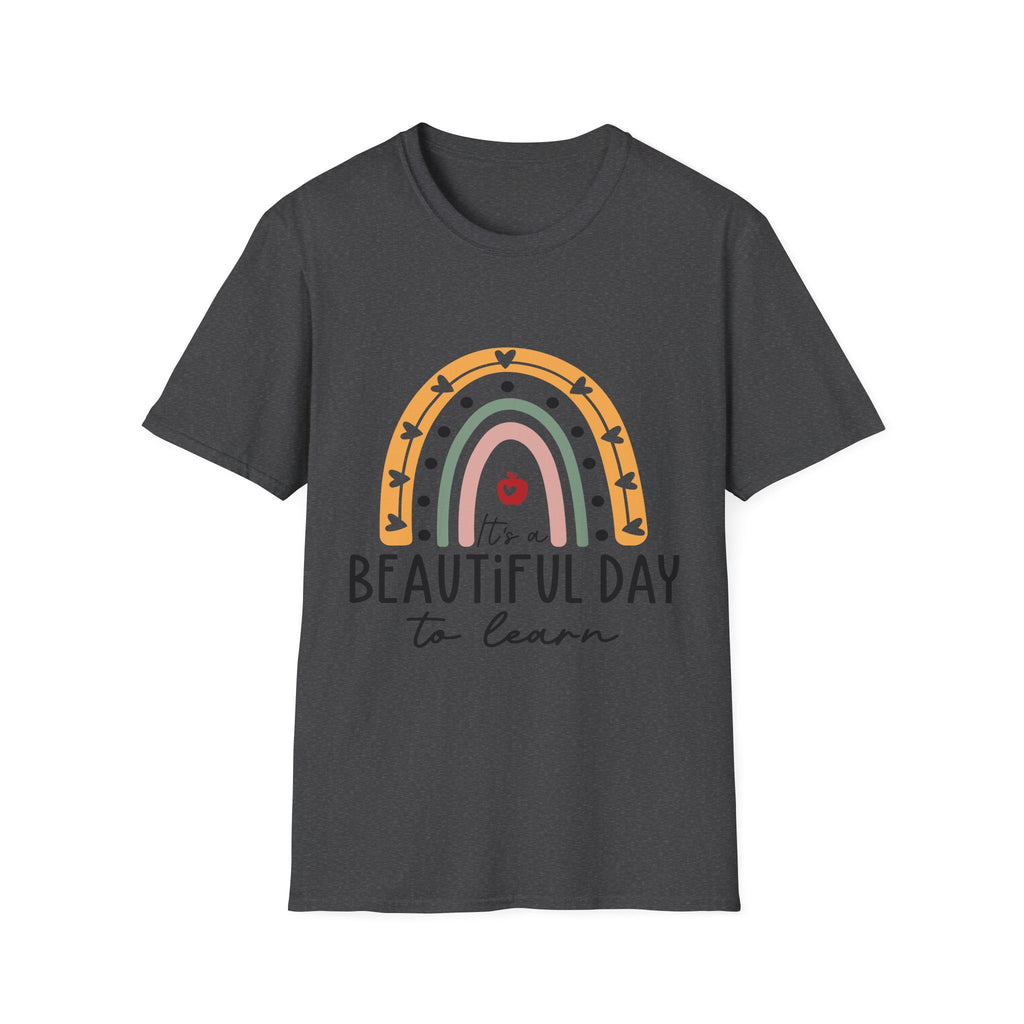 Teacher Rainbow T-Shirt — 'Beautiful Day to Learn' Tee