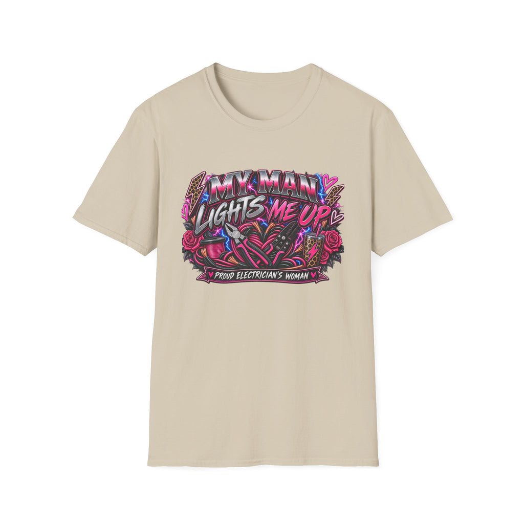 T‑Shirt — "My Man Lights Me Up" Retro Neon Floral Graphic Tee