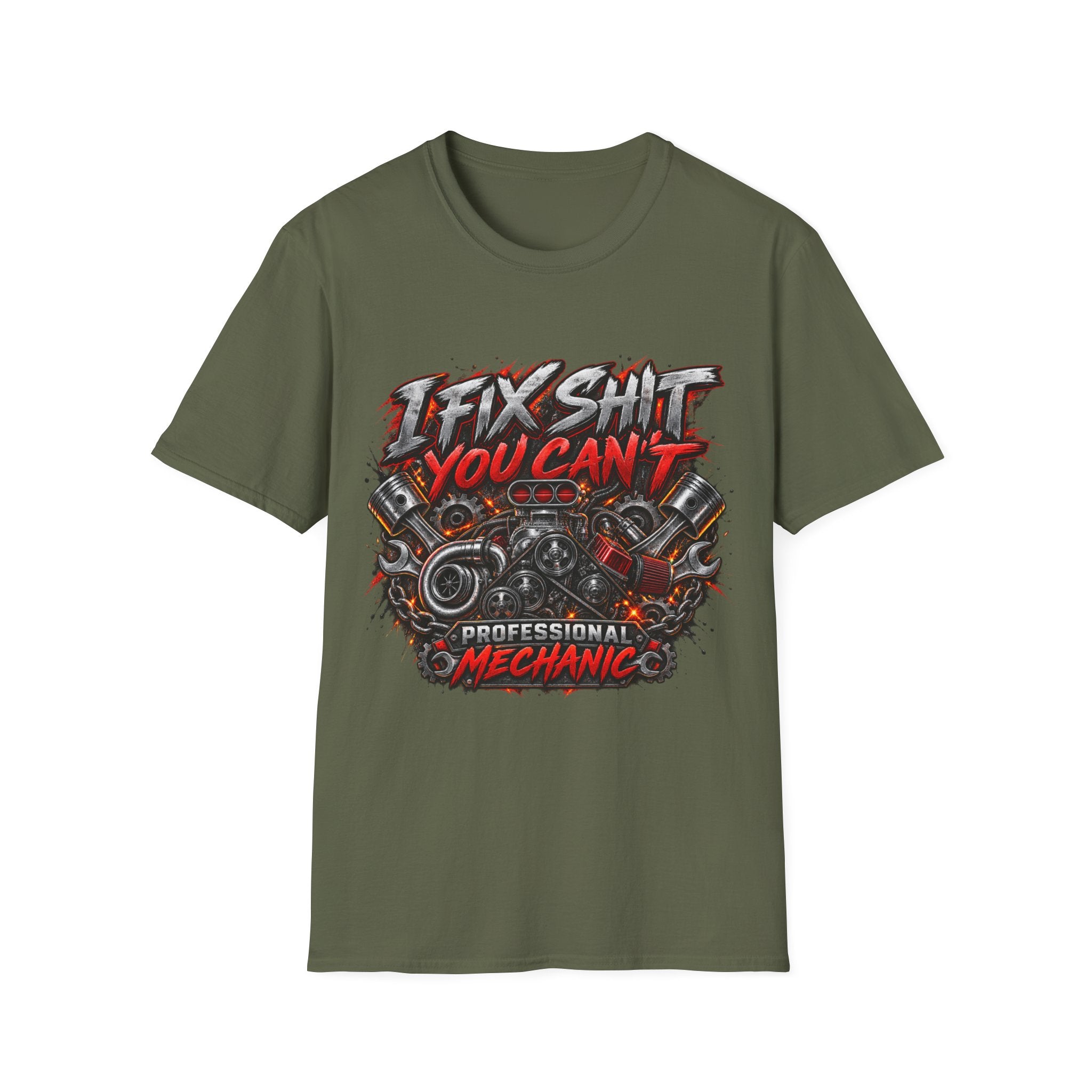 Mechanic T‑Shirt — "I Fix Shit You Can't" Vintage Garage Tee