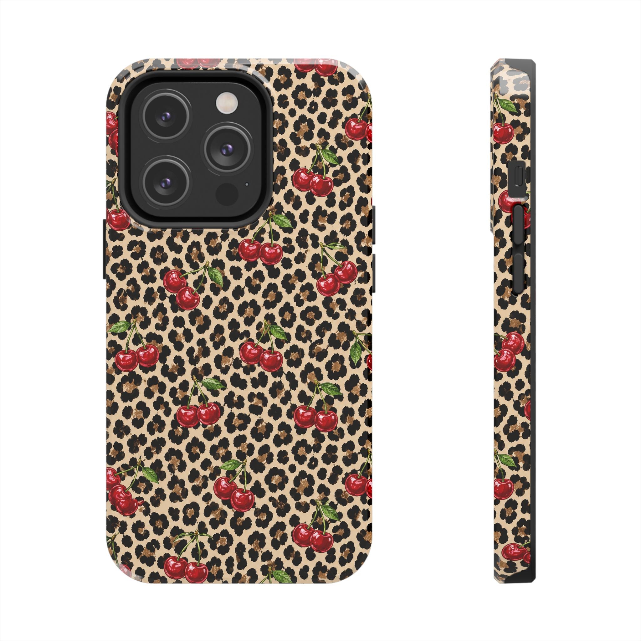 Cherry Leopard Tough Phone Case
