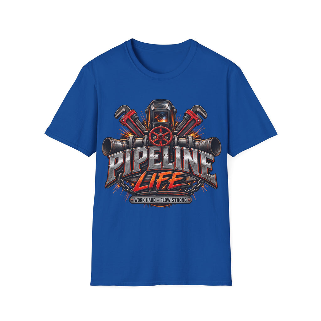 Pipeline Life T-Shirt — Industrial Welding & Pipefitting Crew Tee
