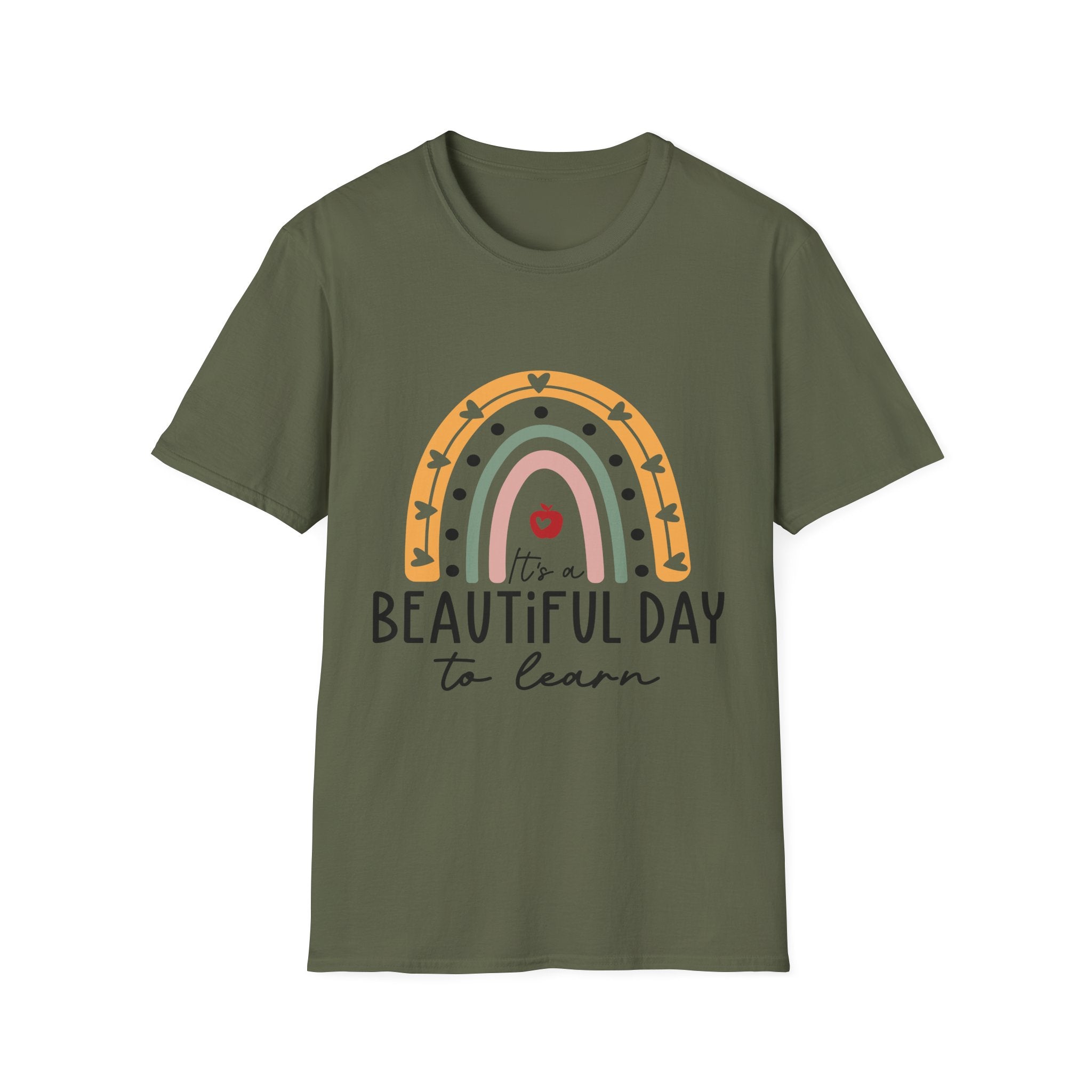 Teacher Rainbow T-Shirt — 'Beautiful Day to Learn' Tee