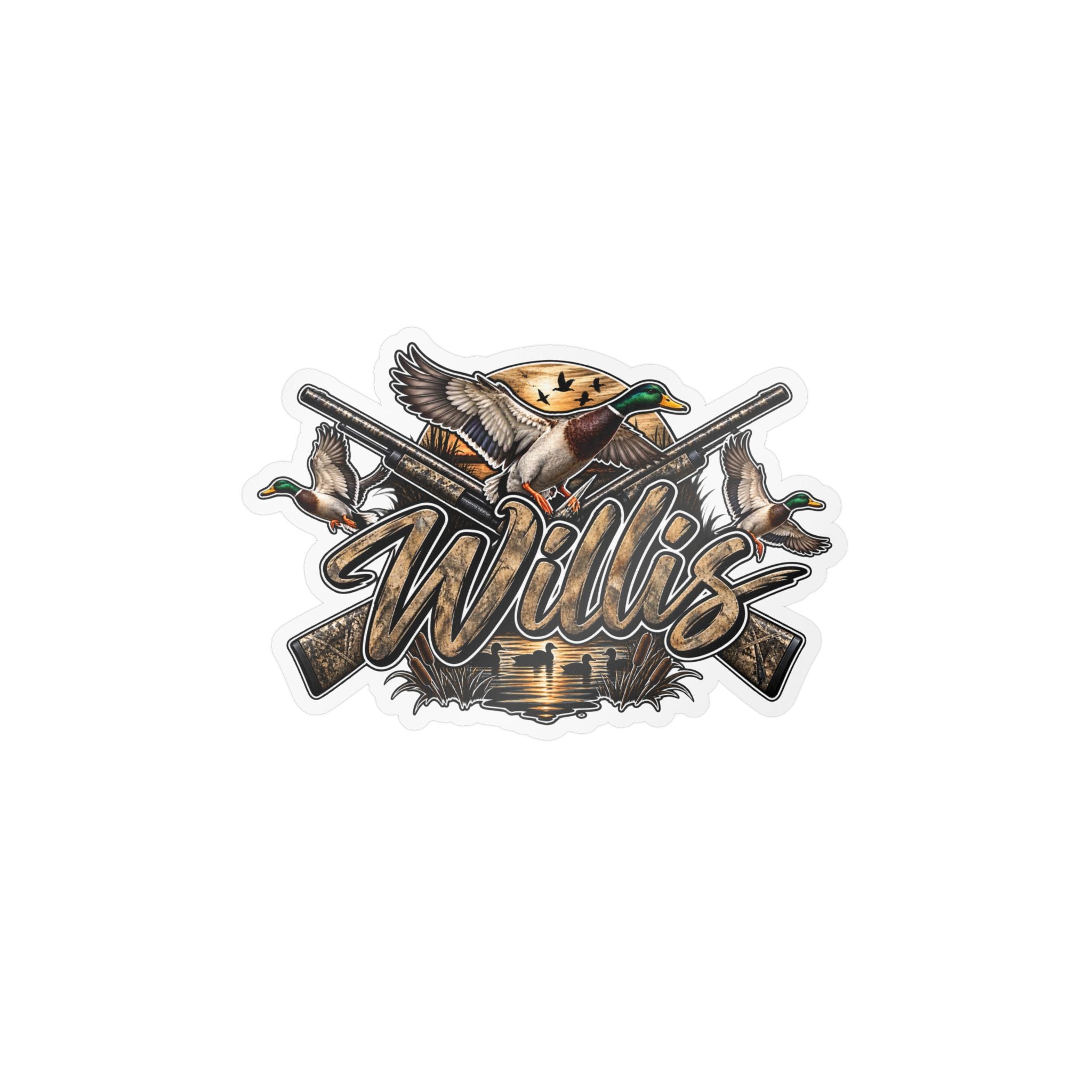Personalized Duck Hunting Decal Sticker — "Willis" Kiss-Cut Vinyl