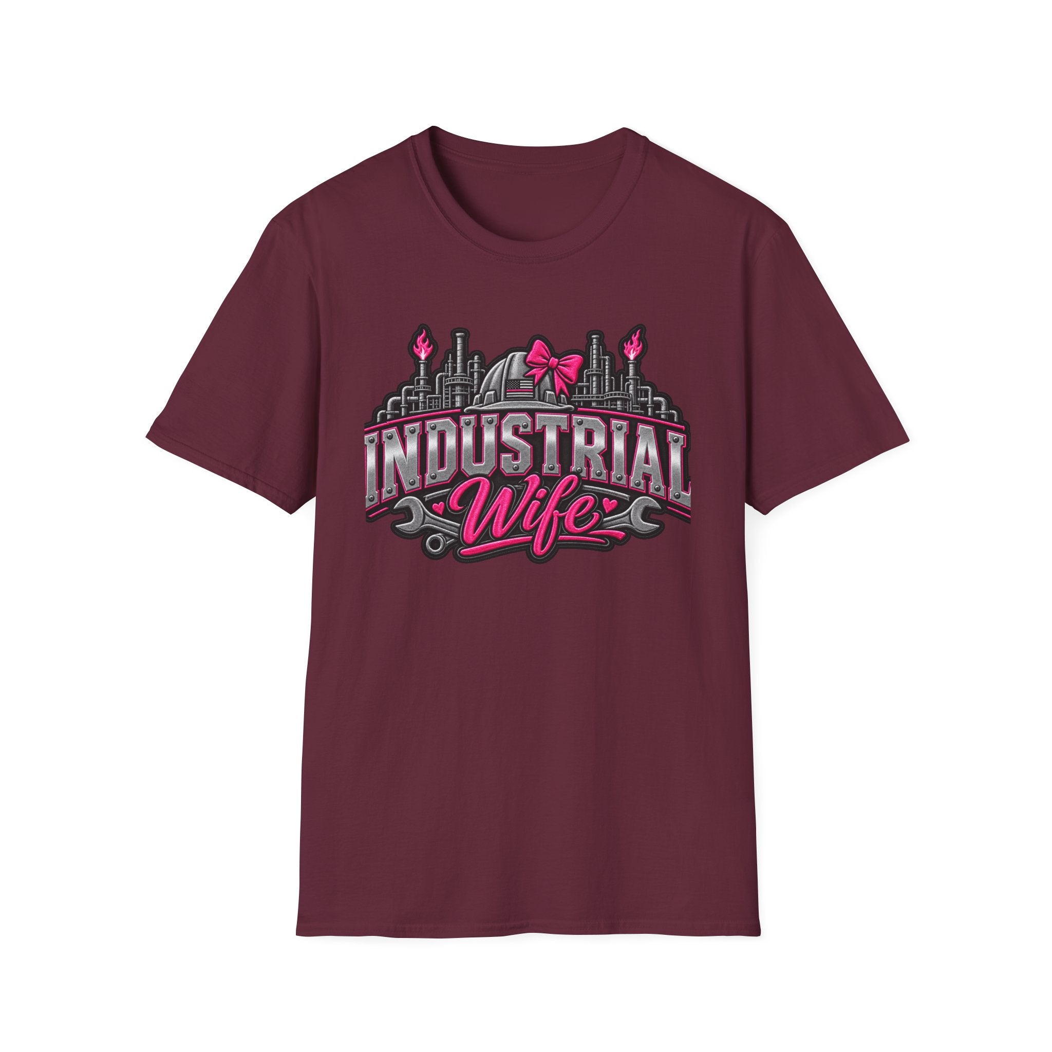 Industrial Wife T-Shirt — Pink Bow Steel Mill Apparel