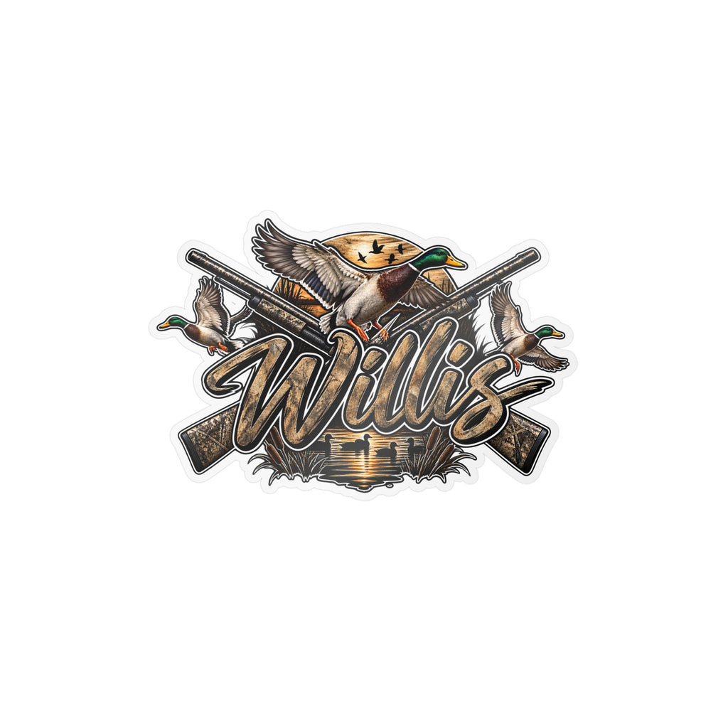 Personalized Duck Hunting Decal Sticker — "Willis" Kiss-Cut Vinyl